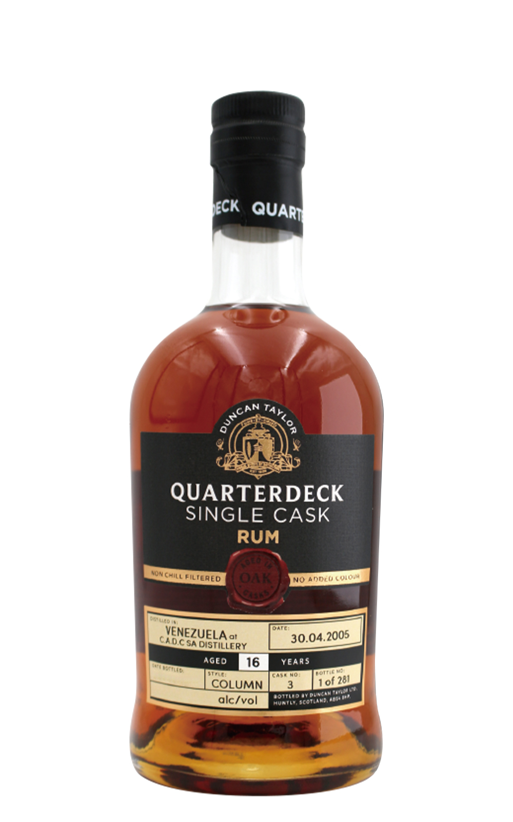 Duncan Taylor Scotch Whisky C A D C SA Distillery Aged 16 Years Quarterdeck Single Cask Venezuela Rum 鄧肯 泰勒威士忌 C A D C SA 16年 單桶 委內瑞拉蘭姆酒