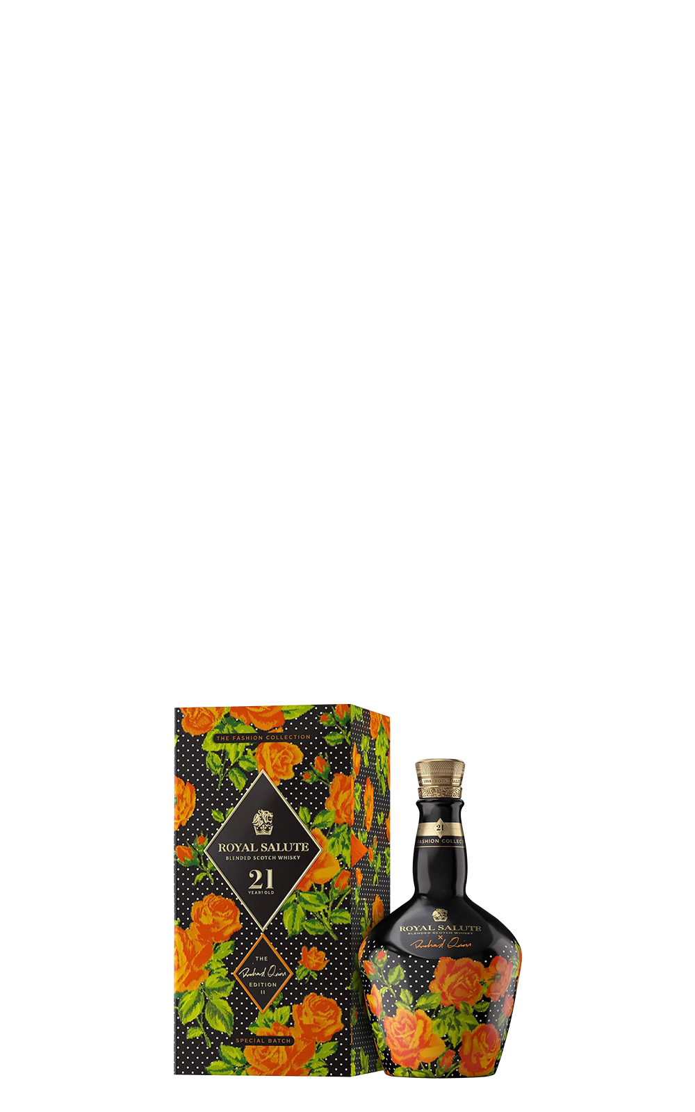 Chivas Regal Fashion Collection Royal Salute 21 Years Blended Scotch Whisky Richard Quinn Edition 橙紅玫瑰 皇家起瓦士 新奢時代系列第2代 皇家禮炮 21年調和蘇格蘭威士忌 Richard Quinn 橙紅玫瑰