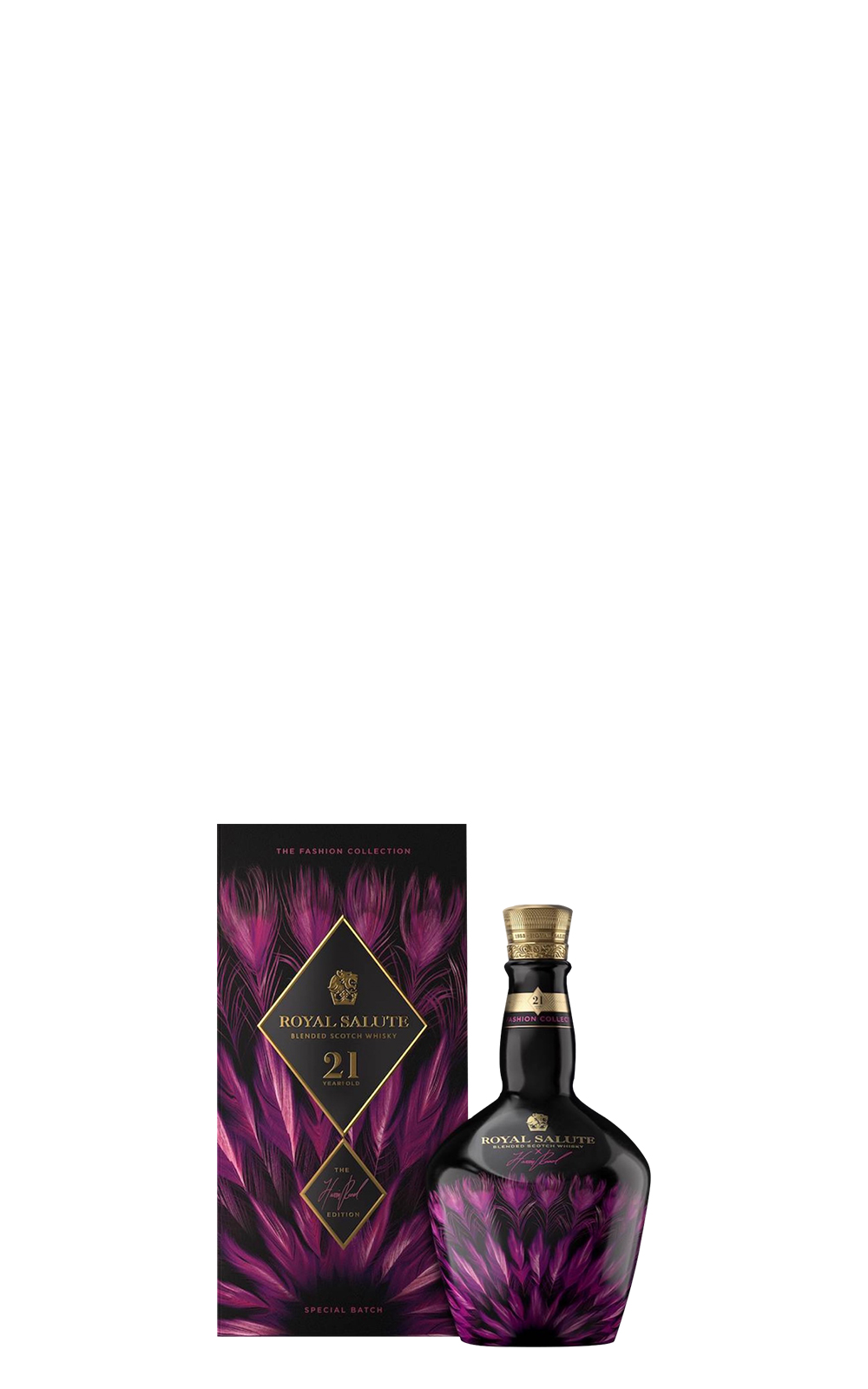 Chivas Regal Fashion Collection Royal Salute 21 Years Old Blended Scotch Whisky Harris Reed Edition Purple 皇家起瓦士 新奢時尚系列第3代 皇家禮炮 21年調和蘇格蘭威士忌 Harris Reed 耀紫羽冠