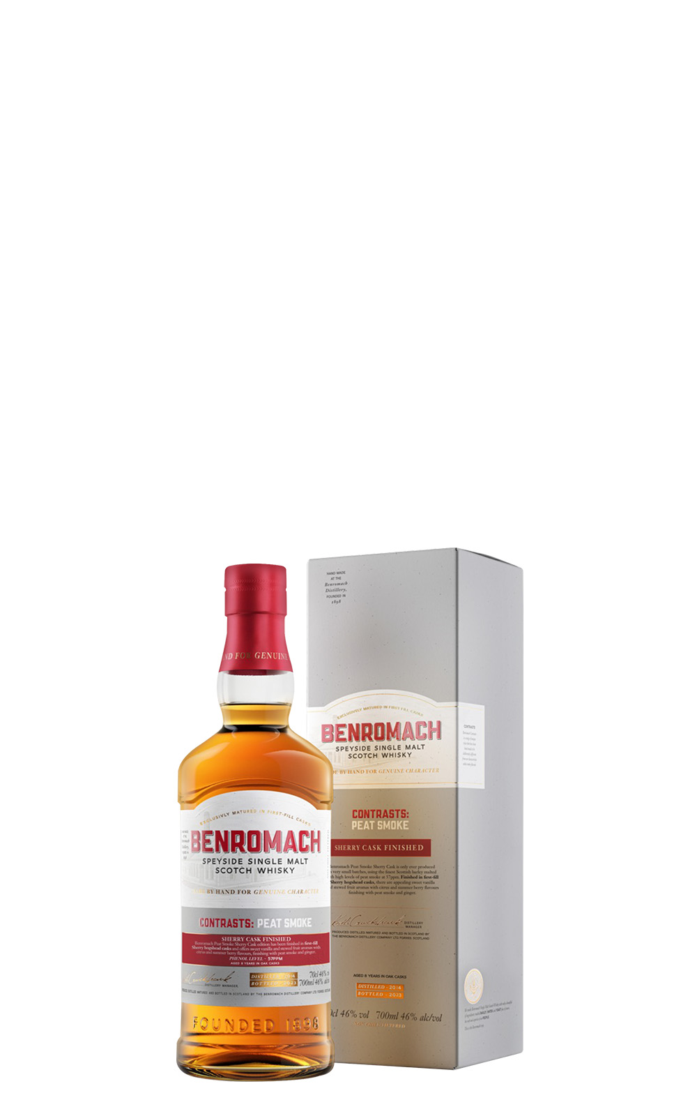 Benromach Contrasts Peat Smoke Sherry Cask Matured Speyside Single Malt Scotch Whisky 百樂門 對比系列 泥煤煙燻雪莉桶 斯貝賽 單一麥芽蘇格蘭威士忌