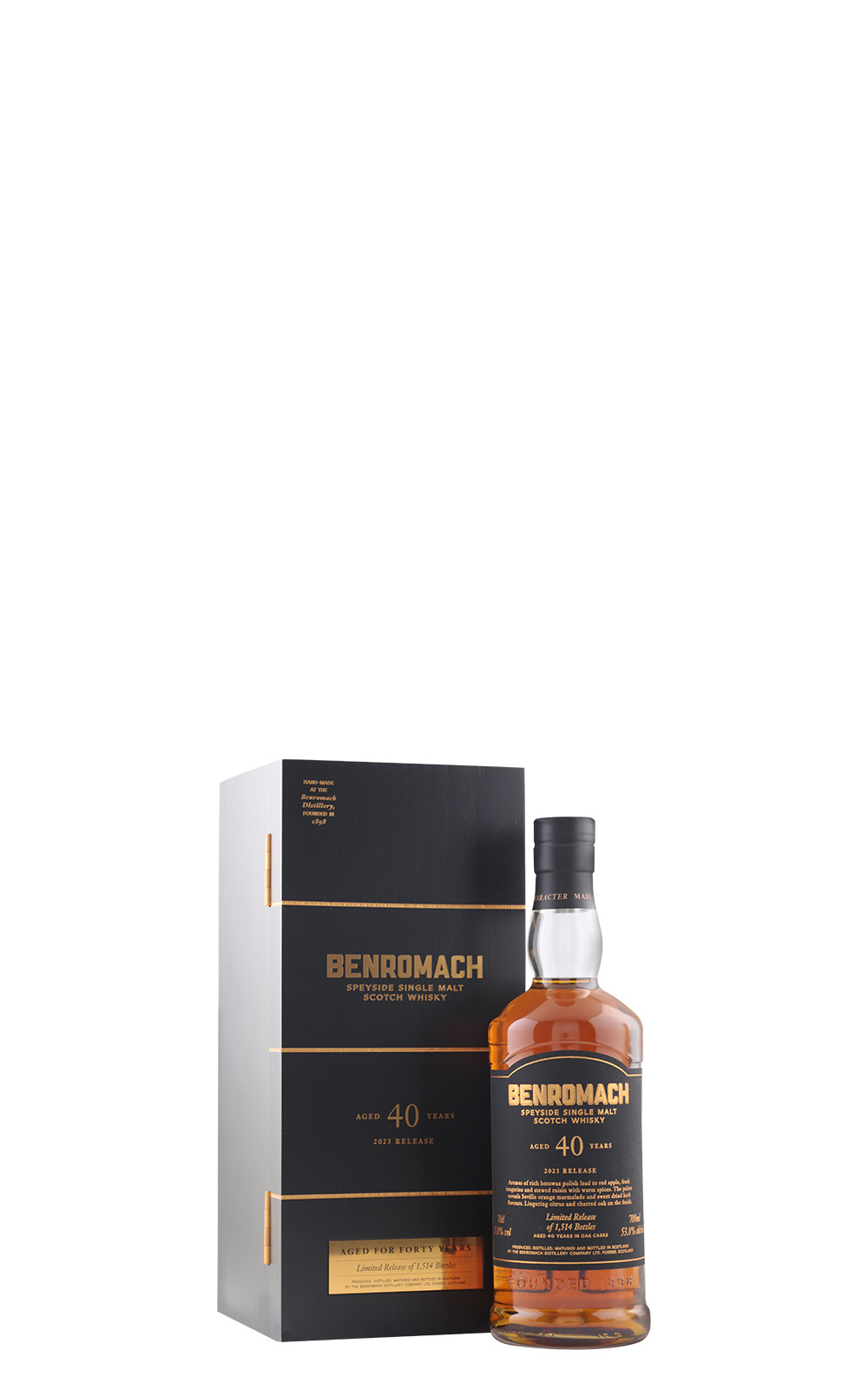 Benromach Aged 40 Years Speyside Single Malt Scotch Whisky 2023 Release 百樂門 40年 單一麥芽蘇格蘭威士忌 2023年限定版