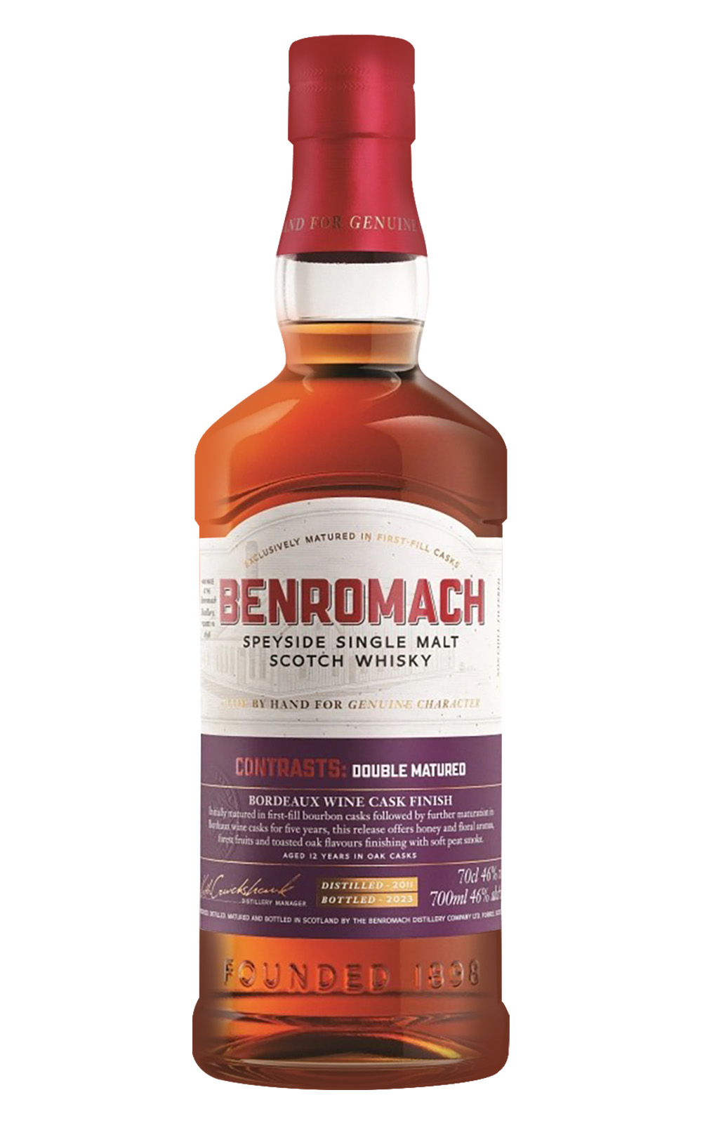 Benromach Contrasts Double Matured Bordeaux Wine Cask Speyside Single Malt Scotch Whisky 百樂門 對比系列 雙桶熟成 波爾多葡萄酒桶 斯佩賽 單一麥芽蘇格蘭威士忌