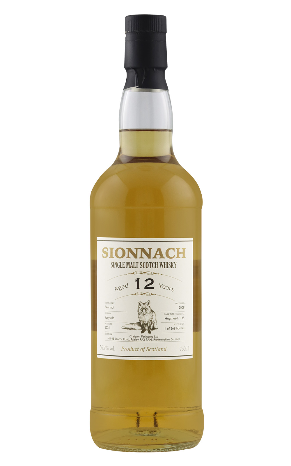Sionnach Benriach 2008 Aged 12 Years Speyside Single Malt Scotch Whisky 紅狐原酒系列 班瑞克 2008 12年 斯佩賽單一麥芽蘇格蘭威士忌