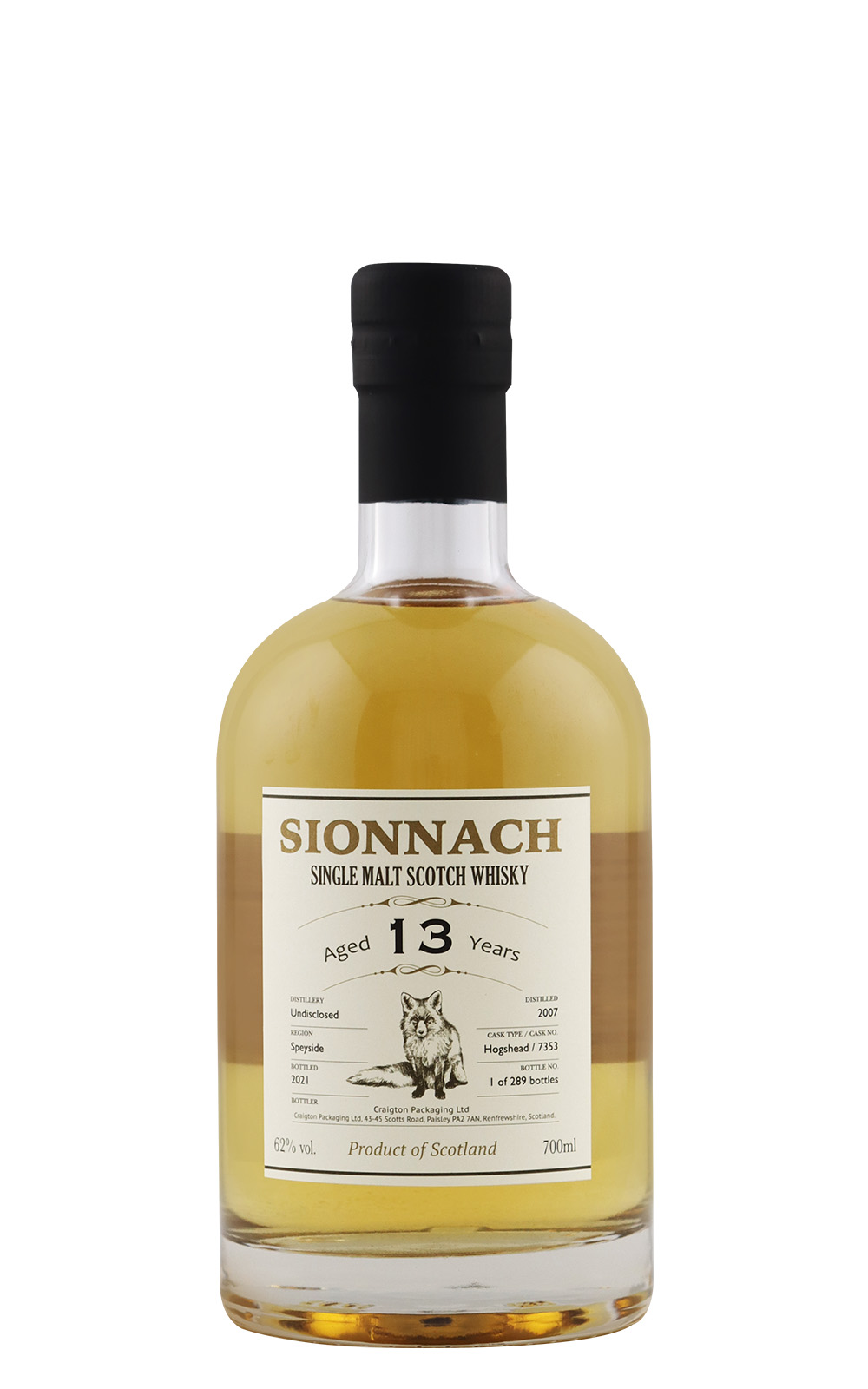 Sionnach Aged 13 Years 2007 Speyside Single Malt Scotch Whisky 紅狐原酒系列 13年 2007 斯佩賽 單一麥芽蘇格蘭威士忌