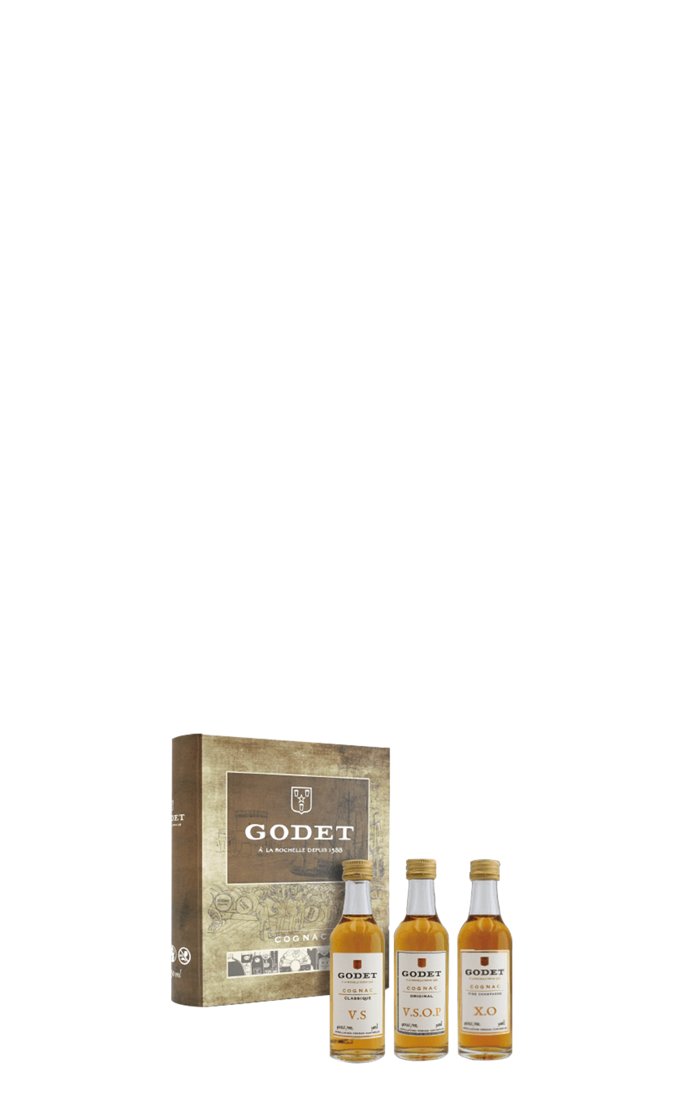 Godet Miniature Cognac 3 Bottle Set 50ml 3 高神靈 干邑迷你酒3瓶組 50ml 3