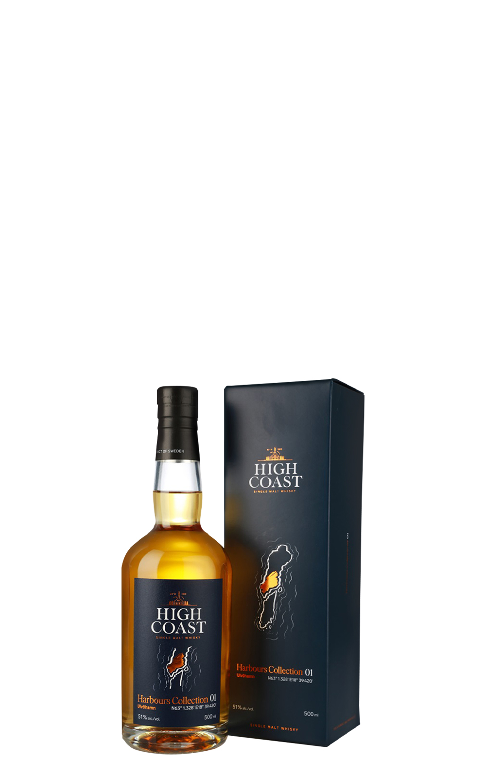 High Coast Distillery Harbours Collection 01 Ulvohamn Single Malt Whisky 瑞典高岸蒸餾廠 港灣系列01 泥煤蒙古櫟橡木桶 單一麥芽威士忌