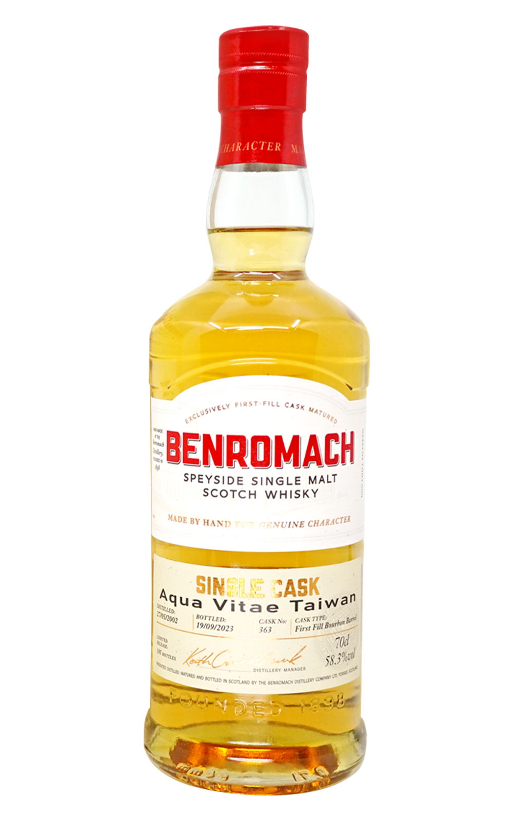 Aqua Vitae Whisky Selection Benromach 2002 Aged 21 Years Speyside Single Malt Scotch Whisky 生命之泉裝瓶廠 百樂門 2002 21年斯佩賽單一麥芽蘇格蘭威士忌