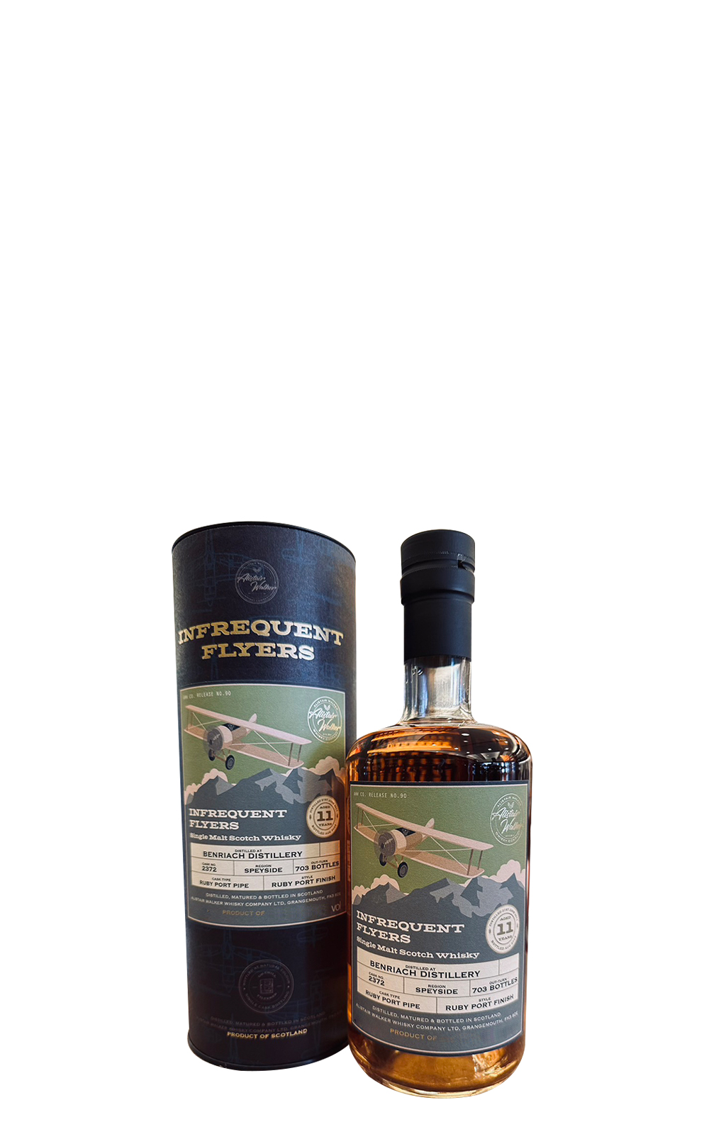 Alistair Walker Whisky The Infrequent Flyer Benriach 11Y Ruby Port Pipe 2372 Single Malt Scotch Whisky 亞力斯岱 沃克威士忌 The Infrequent Flyer 班瑞克 紅寶石波特桶 2372 11年單一麥芽蘇格蘭威士忌