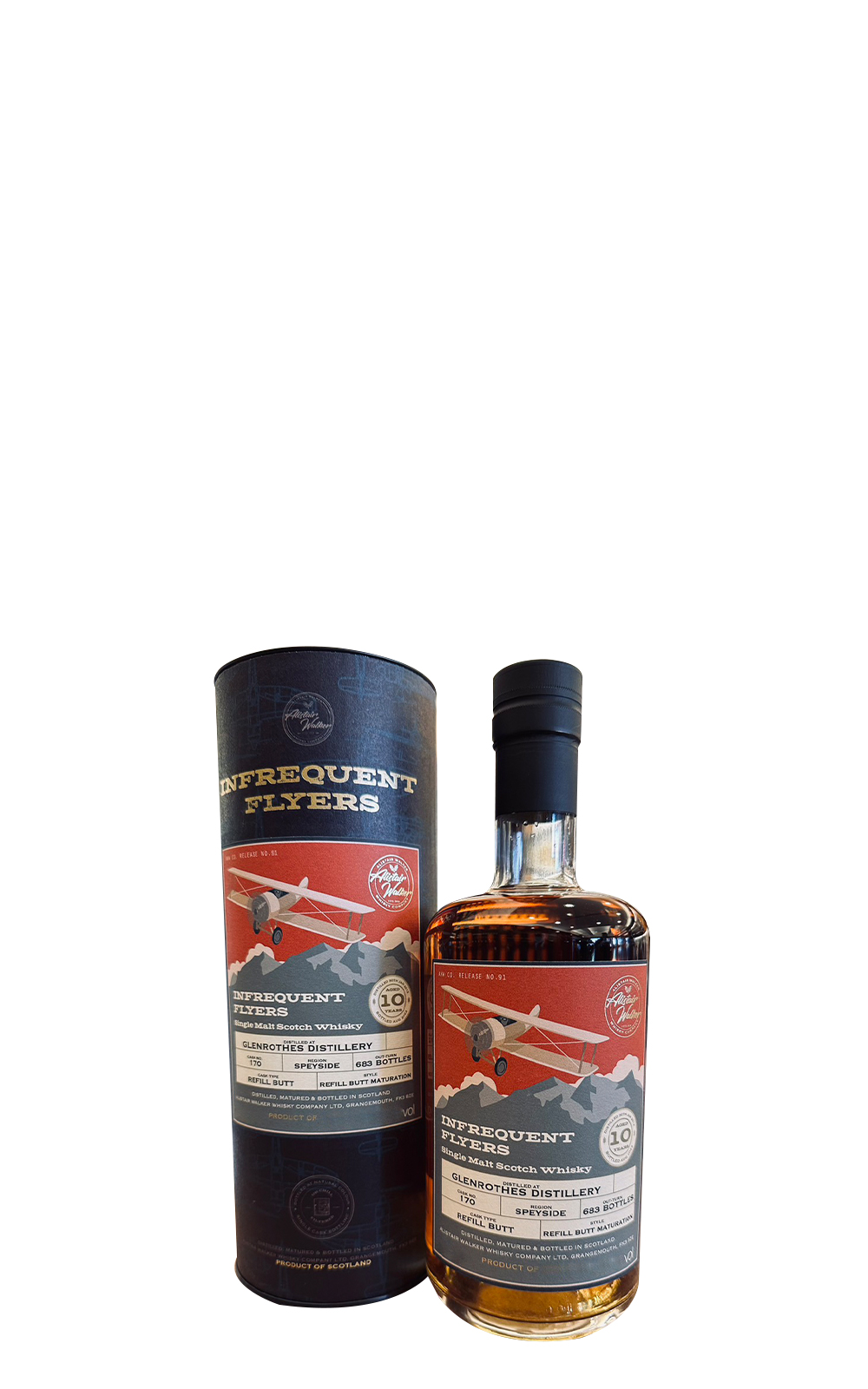 Alistair Walker Whisky The Infrequent Flyer Glenrothes 10Y Refill Butt 170 Single Malt Scotch Whisky 亞力斯岱 沃克威士忌 The Infrequent Flyer 格蘭路思 Refill Butt 170 10年單一麥芽蘇格蘭威士忌