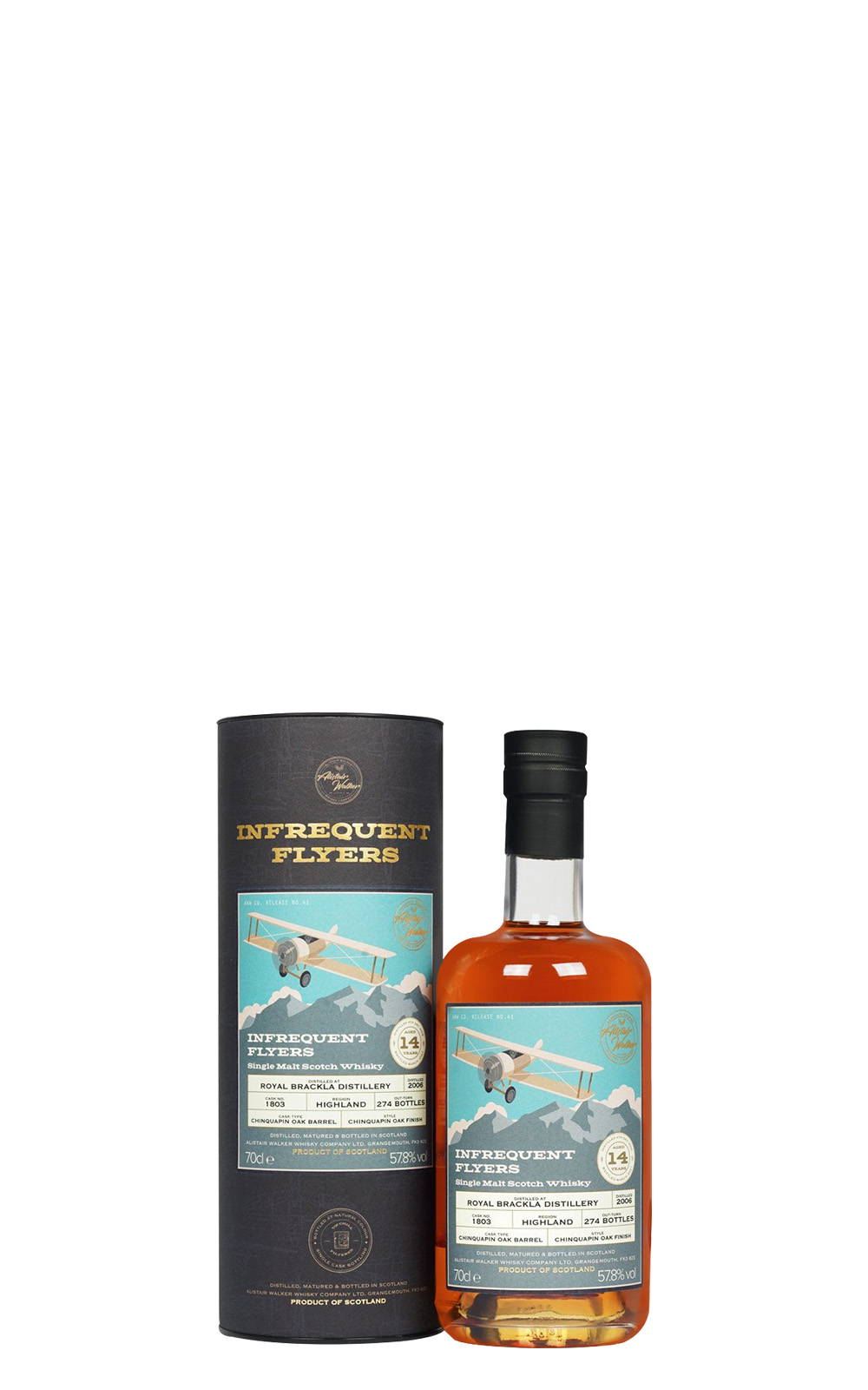 Alistair Walker Whisky Infrequent Flyers Royal Brackla 2006 1803 Chinquapin Oak Barrel Single Malt Scotch Whisky 亞力斯岱·沃克威士忌 珍稀飛行者系列 皇家柏克萊2006 1803 美國黃橡木桶 單一麥芽蘇格蘭威士忌