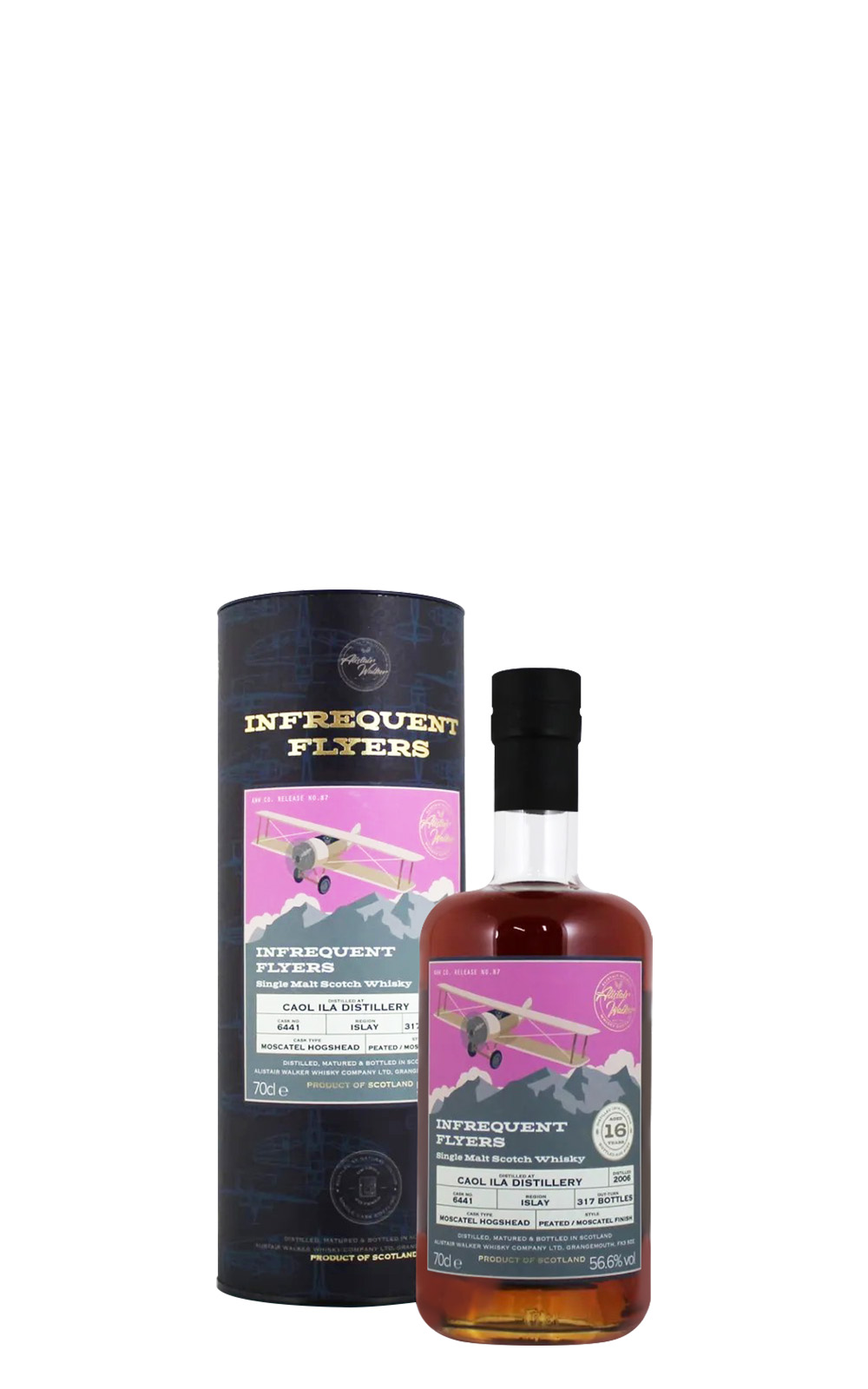 Alistair Walker Whisky Infrequent Flyers Caol Ila 2006 6441 Moscatel Hogshead Finish Single Malt Scotch Whisky 亞力斯岱 沃克威士忌 珍稀飛行者系列 卡爾里拉2006 6441 蜜思嘉豬頭桶 單一麥芽蘇格蘭威士忌