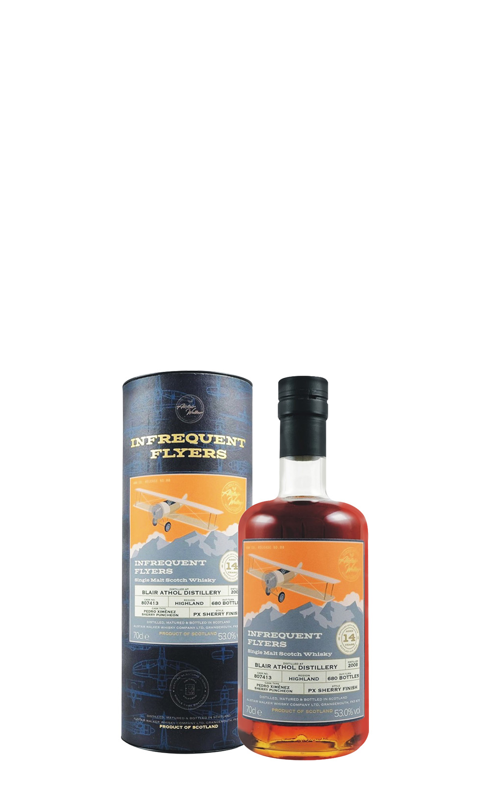 Alistair Walker Whisky Infrequent Flyers Blair Athol 2008 807413 PX Sherry Puncheon Single Malt Scotch Whisky 亞力斯岱 沃克威士忌 珍稀飛行者系列 布萊爾阿蘇2008 807413 PX雪莉邦穹桶 單一麥芽蘇格蘭威士忌