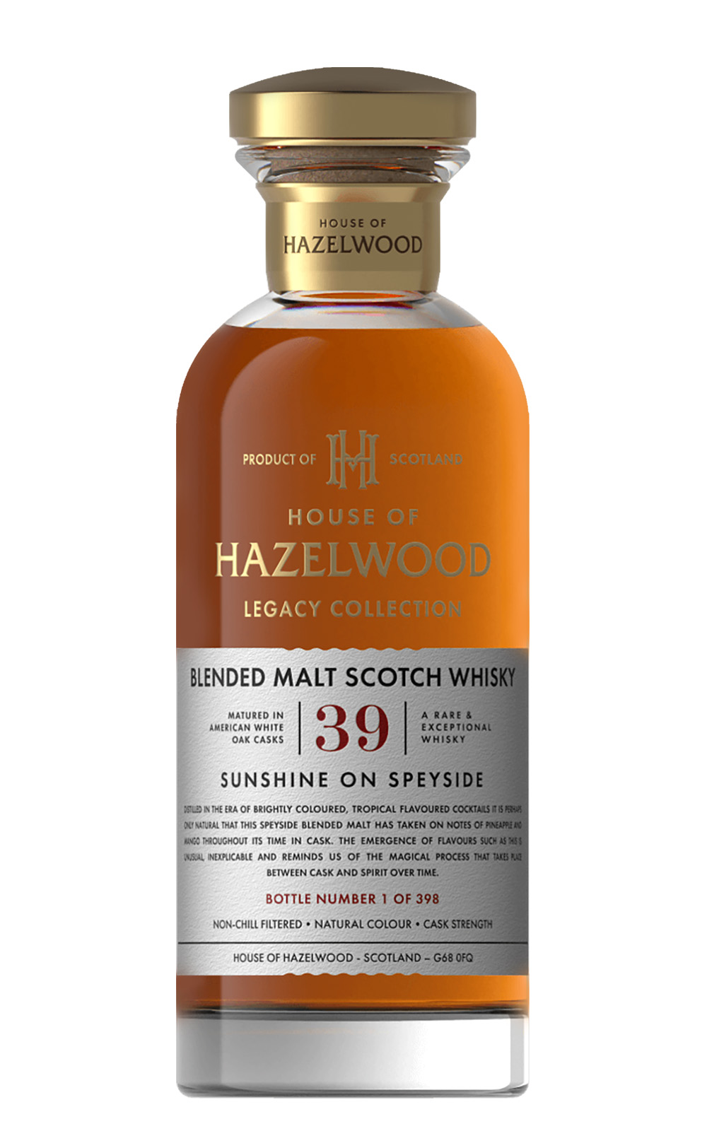 House of Hazelwood Legacy Collection Sunshine On Speyside 39 Year Old Blended Malt Scotch Whisky 赫澤蘇格蘭威士忌 經典窖藏系列 斯貝賽之晴 39年調和麥芽蘇格蘭威士忌