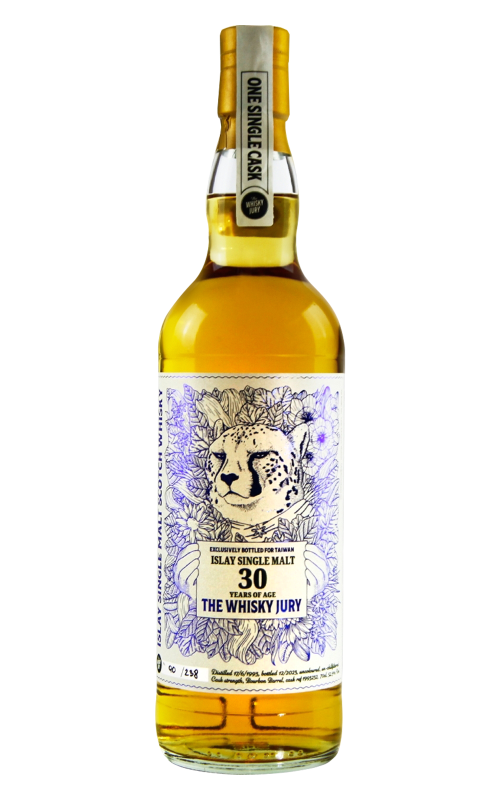 The Whisky Jury Islay 1993 30 Years of Age Bourbon Barrel Single Malt Whisky Exclusively Bottled for Taiwan 威士忌陪審團 艾雷 1993 30年 波本桶單一麥芽蘇格蘭威士忌 台灣專屬