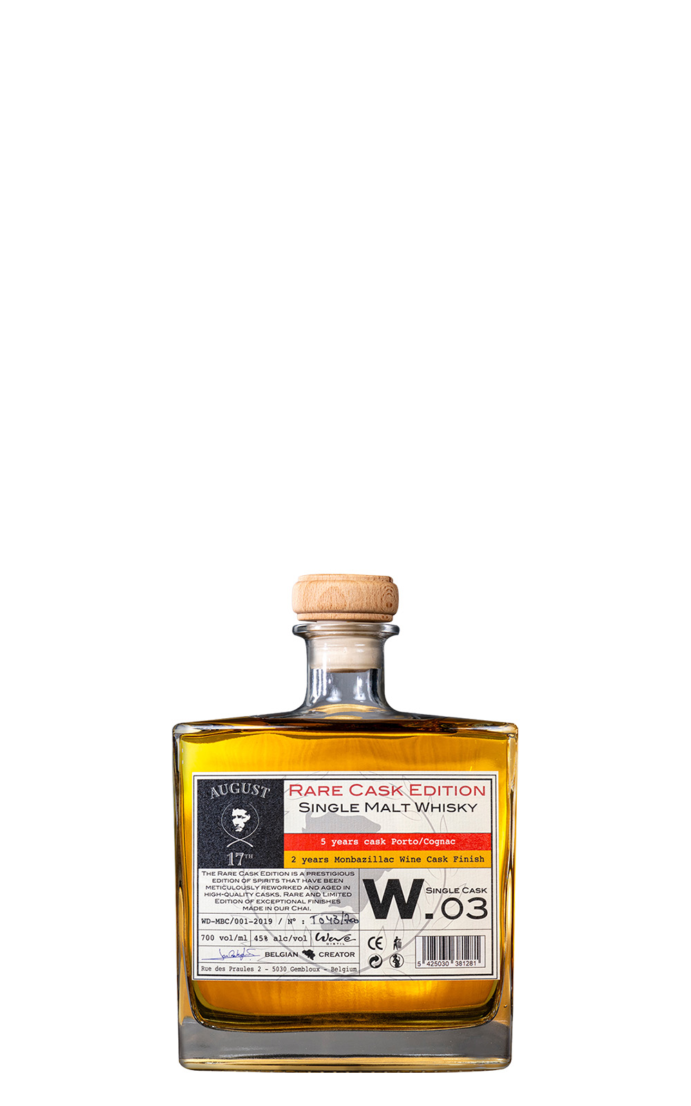 Wave Distil August 17th W 03 Single Cask Single Malt Whisky 威富酒廠 珍藏過桶系列 W 03 單桶 單一麥芽威士忌