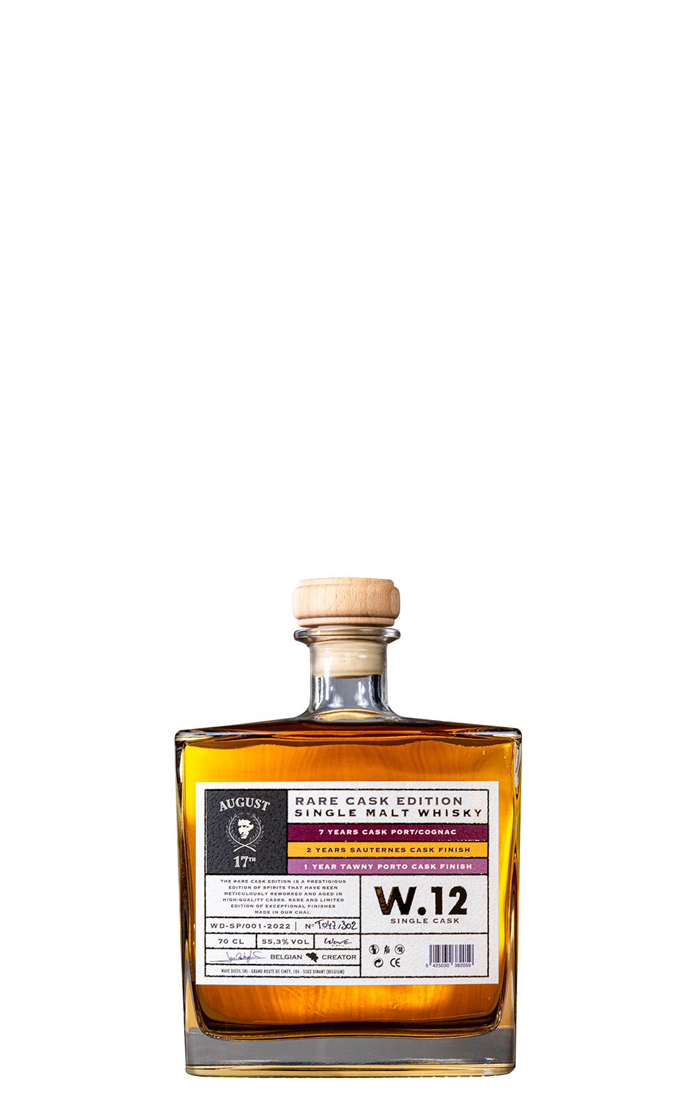 Wave Distil August 17th W 12 Single Cask Single Malt Whisky 威富酒廠 珍藏過桶系列 W 12 單桶 單一麥芽威士忌