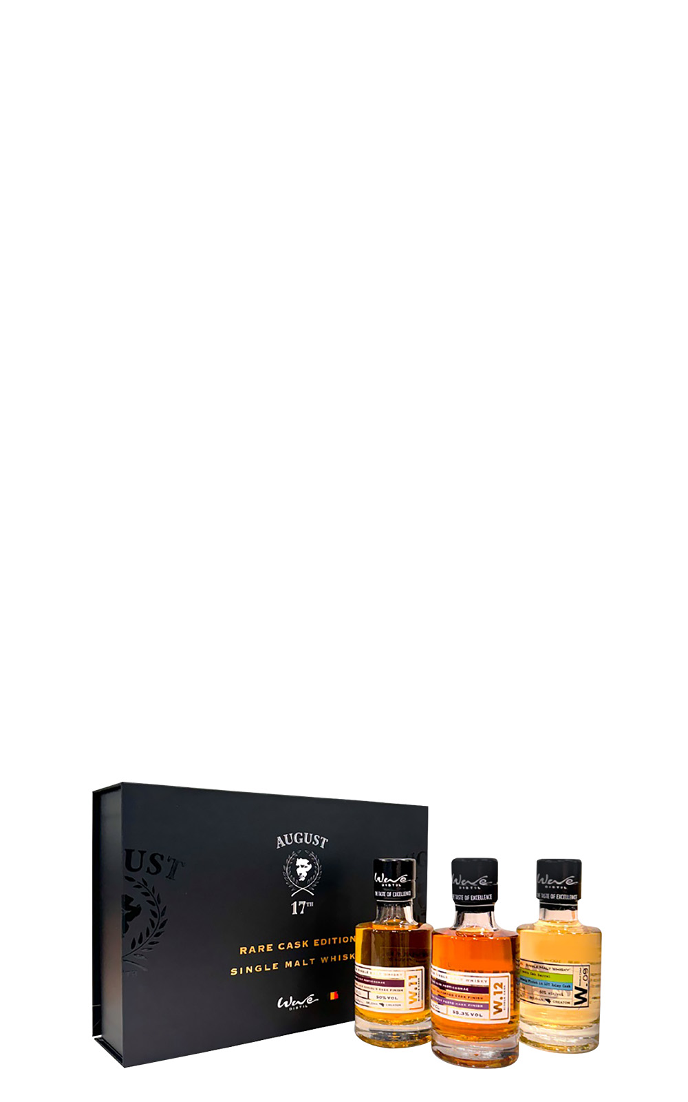 Wave Distil August 17th Miniature 3 Bottle Set W 09 W 11 W 12 100ml 3 威富酒廠 珍藏過桶系列 迷你威士忌3入禮盒 W 09 W 11 W 12 100ml 3