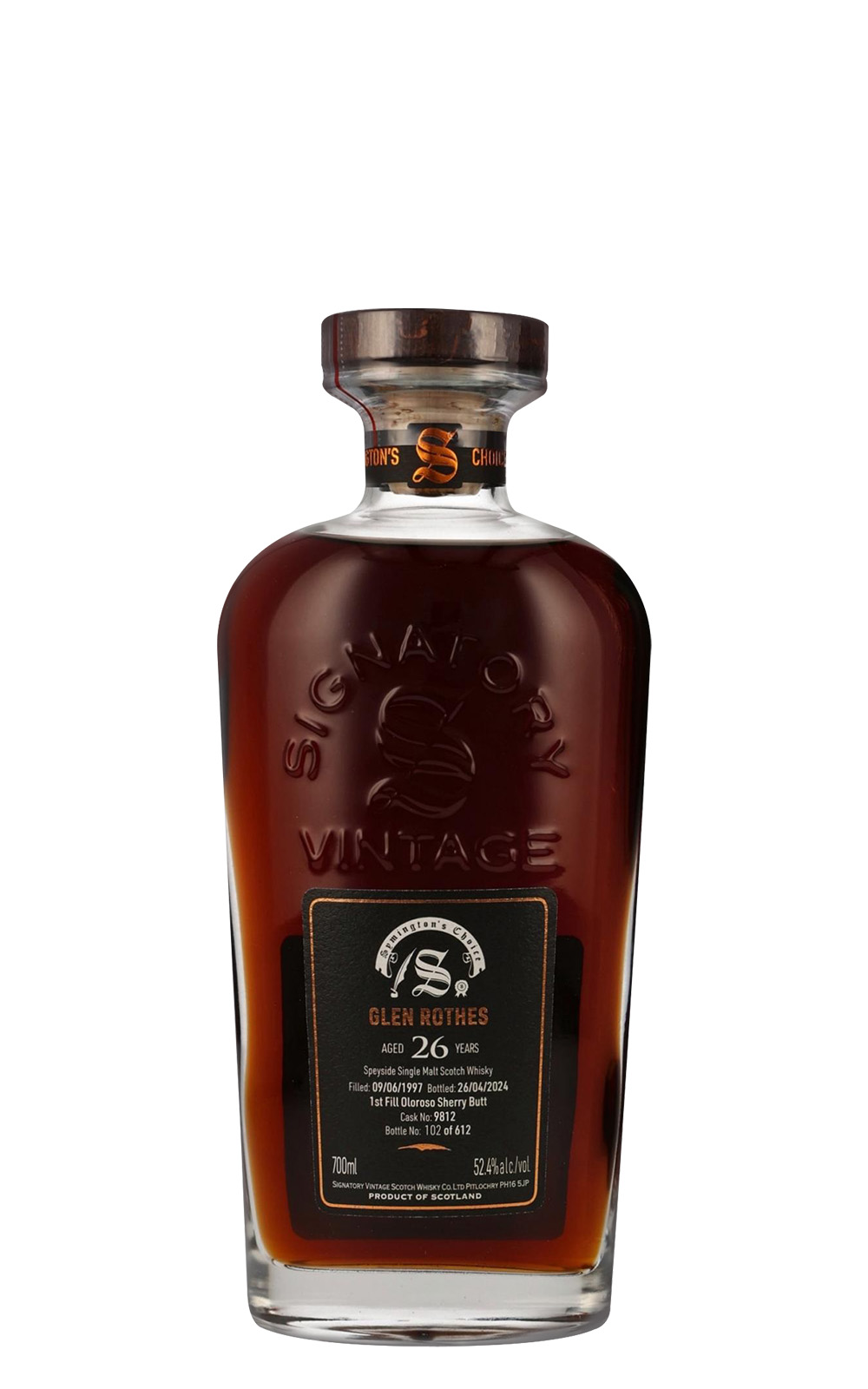 Signatory Vintage Scotch Whisky Glenrothes 1997 Aged 26 Years Speyside Single Malt Scotch Whisky 聖佛力蘇格蘭威士忌 格蘭路思 1997 26年 斯佩賽單一麥芽蘇格蘭威士忌