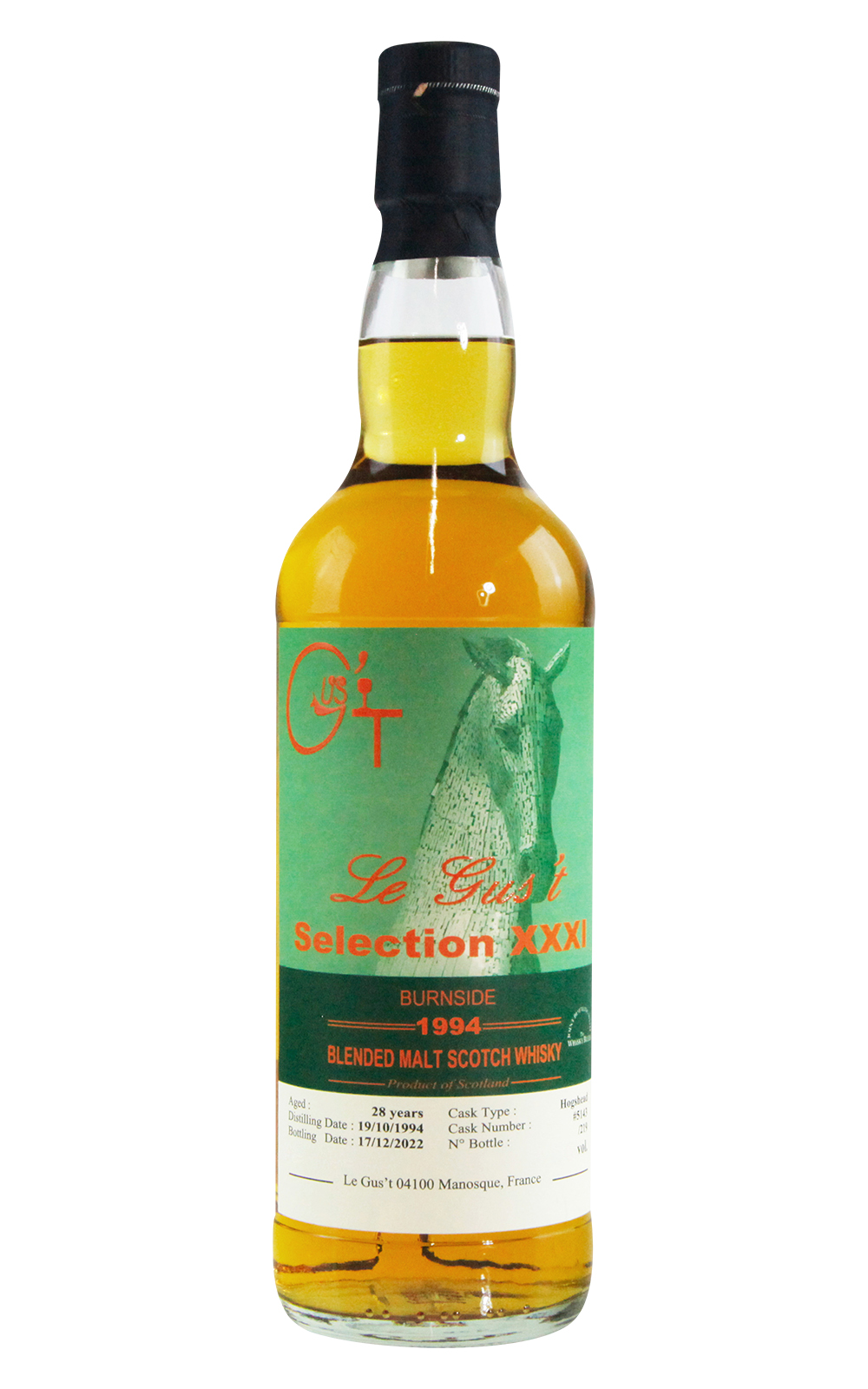 Le Gus t Selection XXXI Burnside 1994 28 Years Blend Malt Scotch Whisky 古斯獨立裝瓶商 XXXI號 伯恩賽德 1994 28年調和麥芽蘇格蘭威士忌