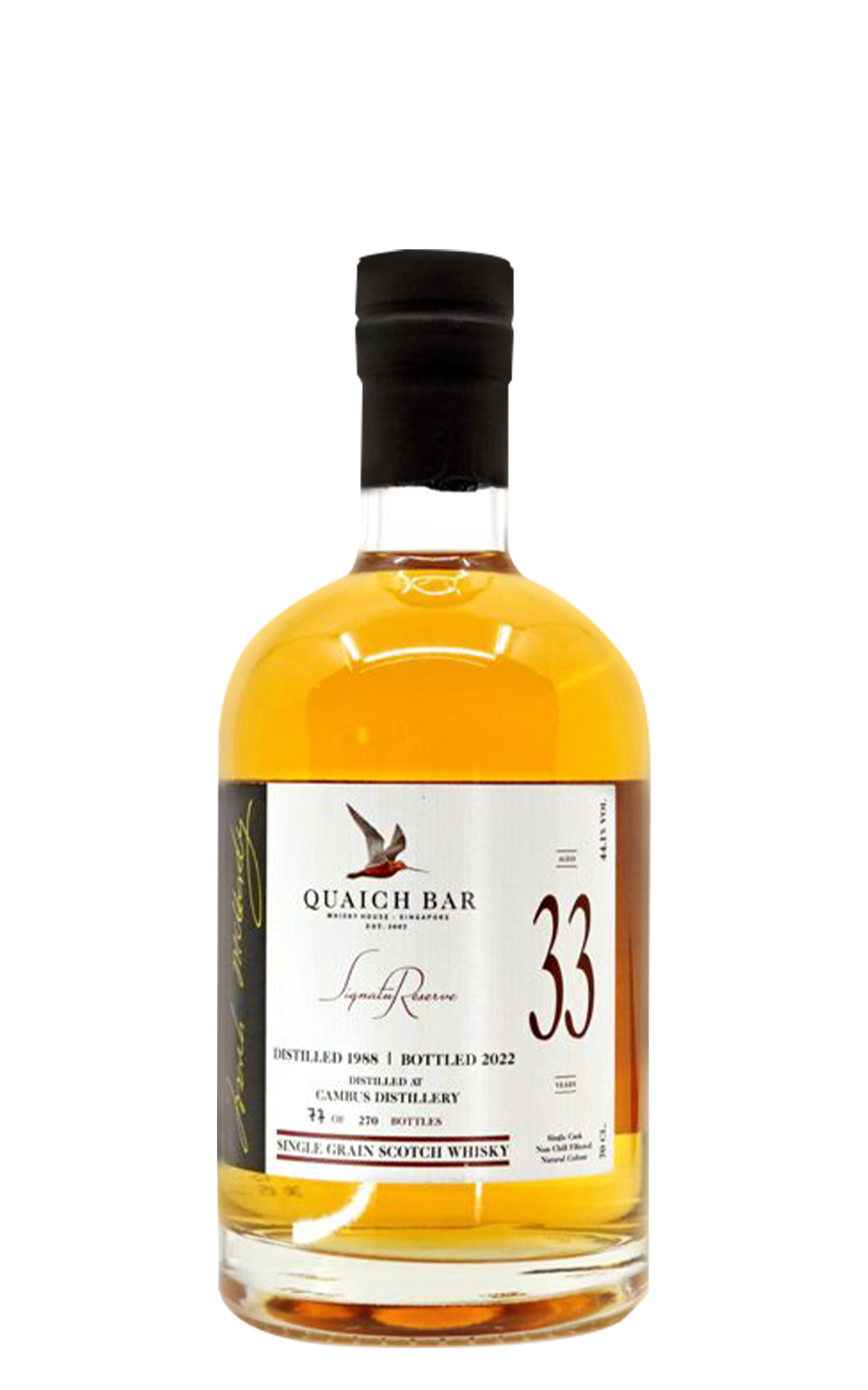 Quaich Bar Cambus 1988 Aged 33 Years Single Grain Scotch Whisky 奎奇酒吧 康布斯 1988 33年單一穀物蘇格蘭威士忌