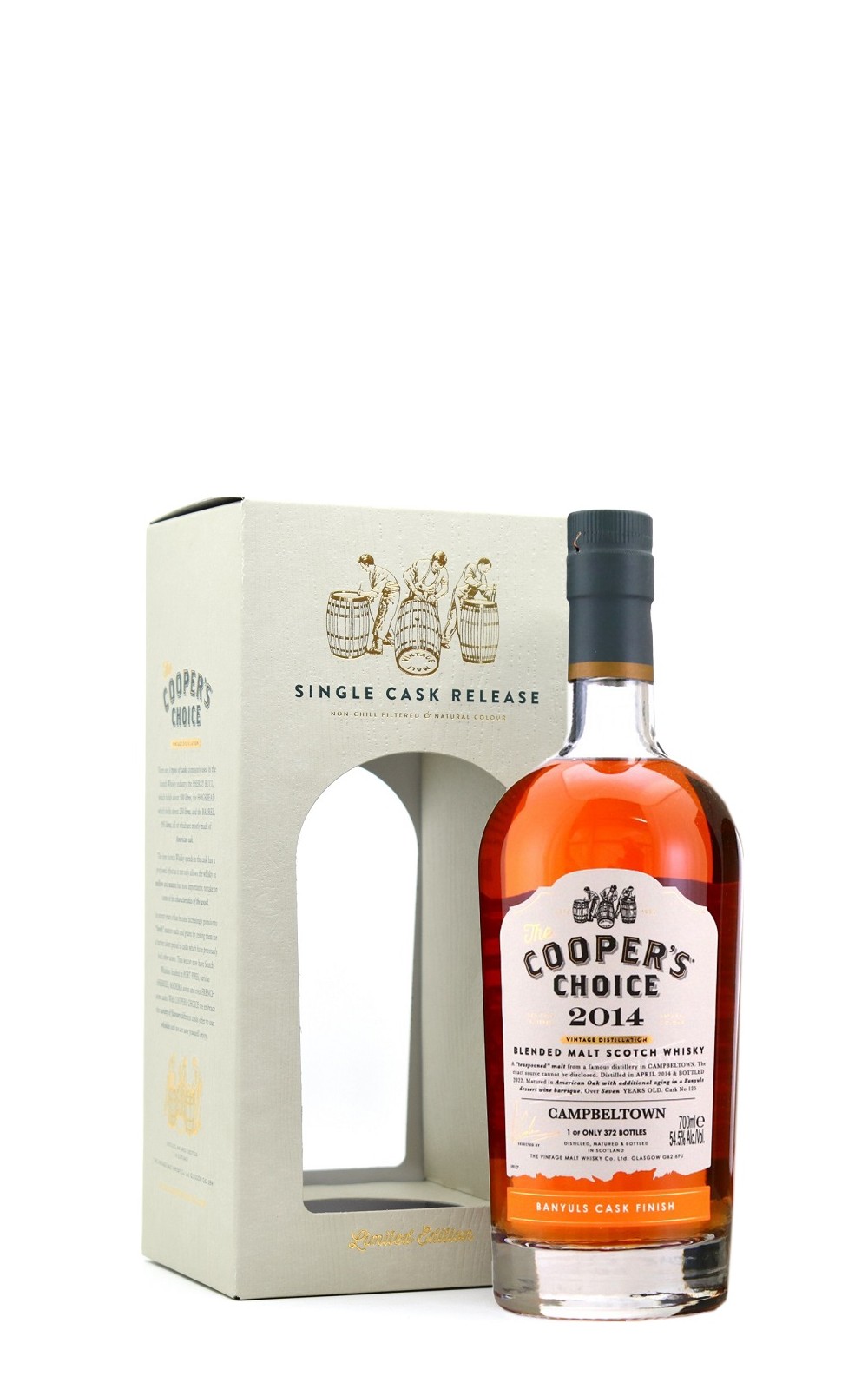 The Cooper s Choice Campbeltown 2014 7 Years 125 Banyuls Cask Finish Blended Malt Scotch Whisky 酷選大師 坎貝爾鎮 2014 7年 班努斯甜酒桶 調和麥芽蘇格蘭威士忌