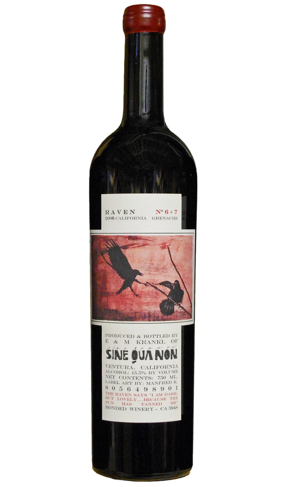 Sine Qua Non Raven Nº6 7 Grenache 2006 辛卡儂酒莊 烏鴉六加七號 格那希紅酒