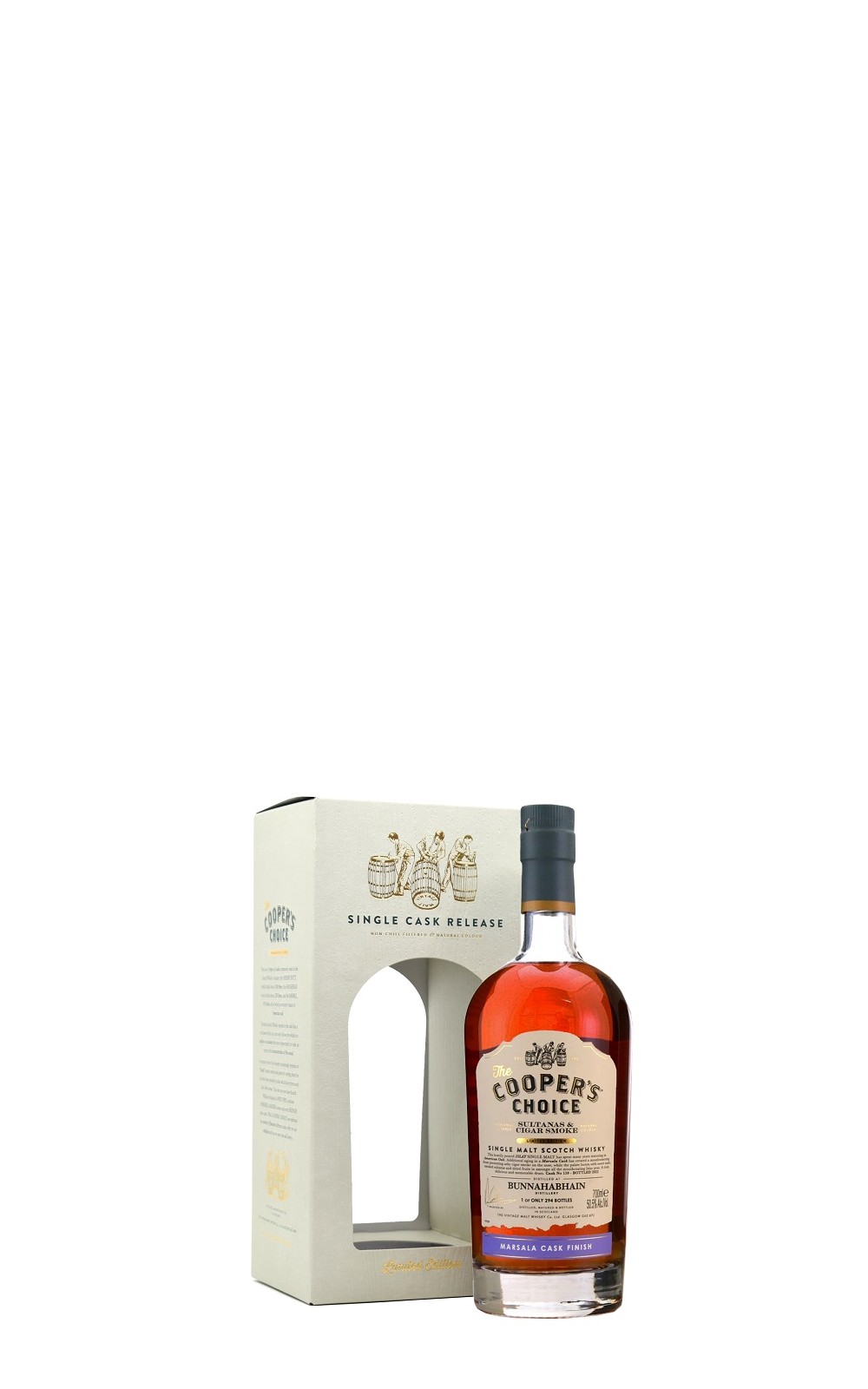 The Cooper s Choice Bunnahabhain 159 Sultanas Cigar Smoke Marsala Cask Finish Single Malt Scotch Whisky 酷選大師 布納哈本 重泥煤葡萄乾雪茄 馬撒拉桶 單一麥芽蘇格蘭威士忌