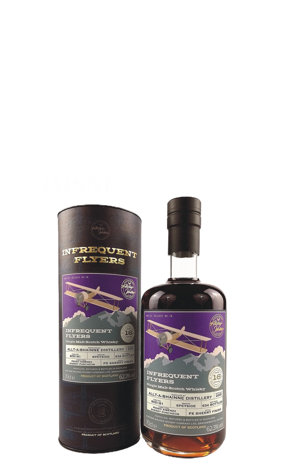 Alistair Walker Whisky The Infrequent Flyer Allt a Bhainne 2005 PX Sherry Finish 805181 Single Malt Scotch Whisky 亞力斯岱 沃克威士忌 The Infrequent Flyer 奧特班尼 2005單一麥芽蘇格蘭威士忌