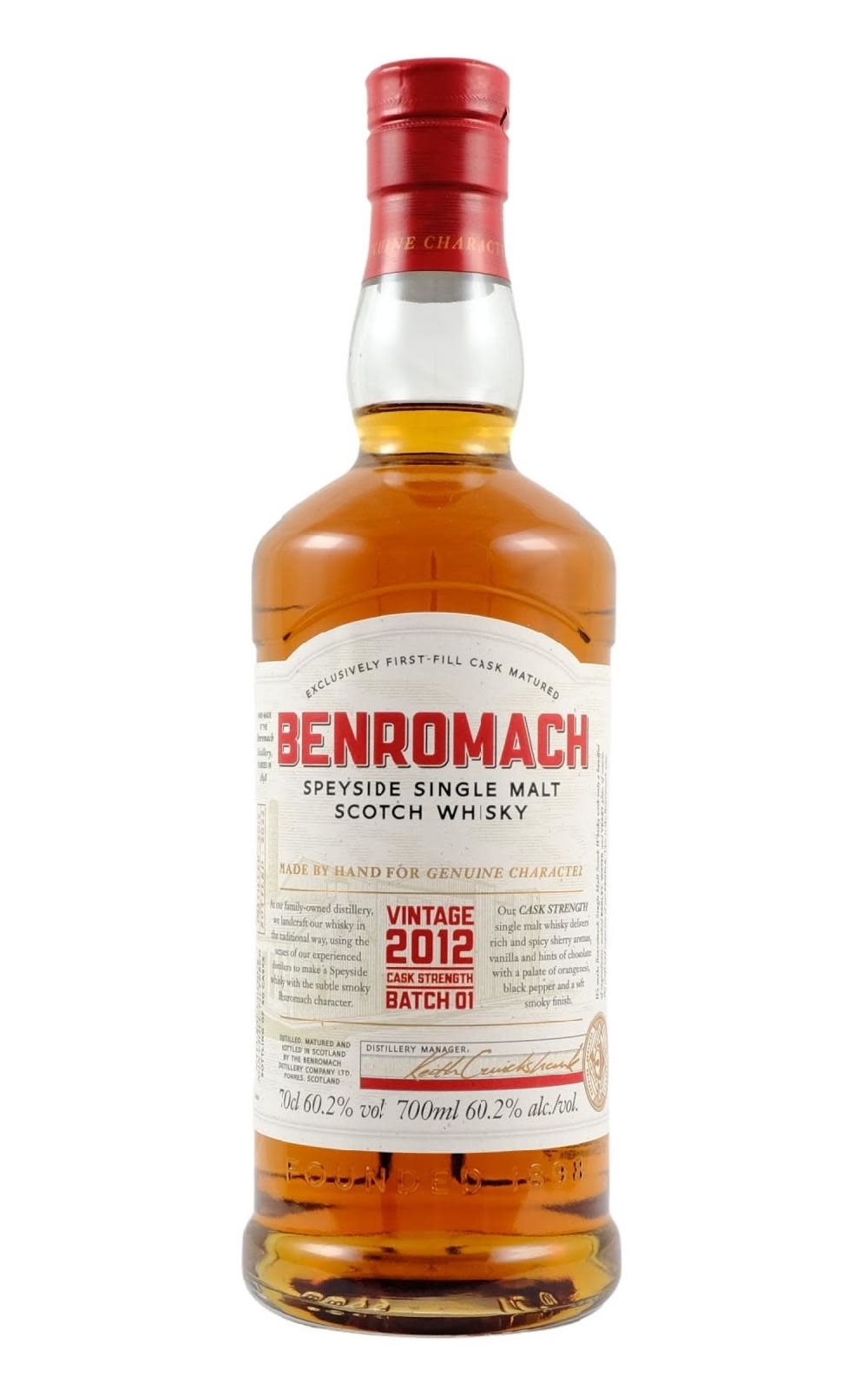 Benromach Vintage 2012 Cask Strength Batch 1 Speyside Single Malt Scotch Whisky 百樂門 2012臻選年份原桶強度 批次一 單一麥芽蘇格蘭威士忌