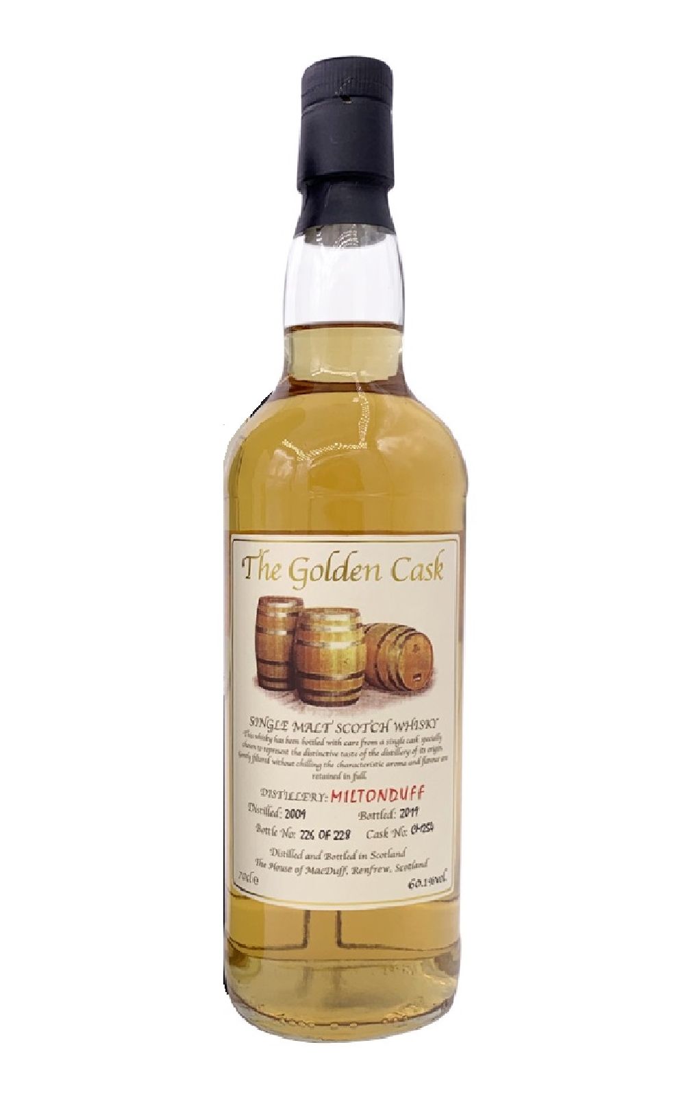 House of Macduff The Golden Cask Miltonduff 2009 Aged 9 Years Single Malt Scotch Whisky 麥克朵夫獨立裝瓶廠 金桶系列 米爾頓道夫 2009 9年單一麥芽蘇格蘭威士忌