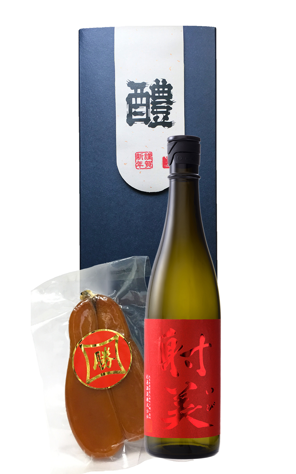 杉原酒造株式会社 射美 Red 無濾過 吟醸原酒 李日勝烏魚子礼盒 杉原酒造 射美 紅 無濾過 吟釀原酒 李日勝烏魚子禮盒
