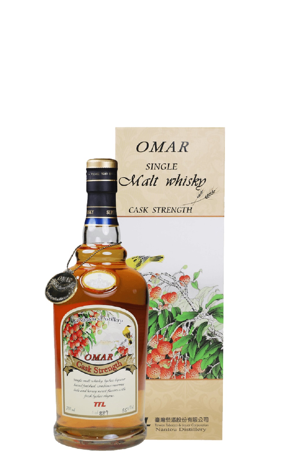 Nantou Distillery Omar 原桶強度 單一麥芽威士忌 荔枝酒桶 南投酒廠 Omar 原桶強度 單一麥芽威士忌 荔枝酒桶