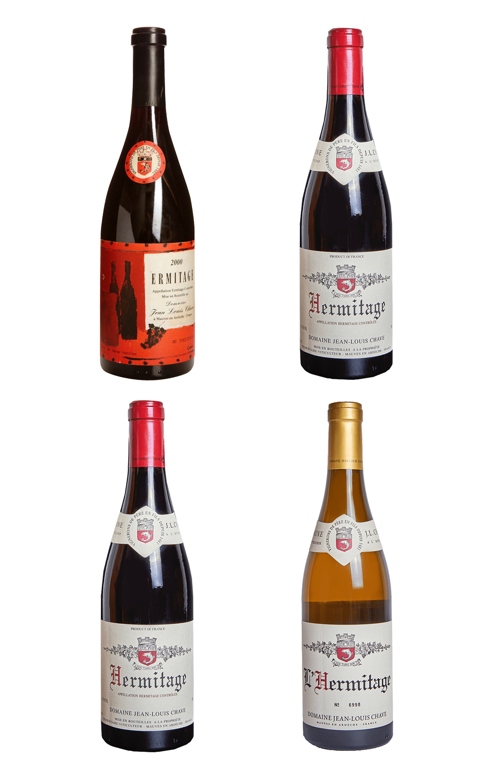 Domaine Jean Louis Chave Hermitage 4 bottles set Include Cuvee Cathelin NV 尚路易 夏夫酒莊 Hermitage 滿分紅酒 白酒4瓶組 含Cuvée Cathelin