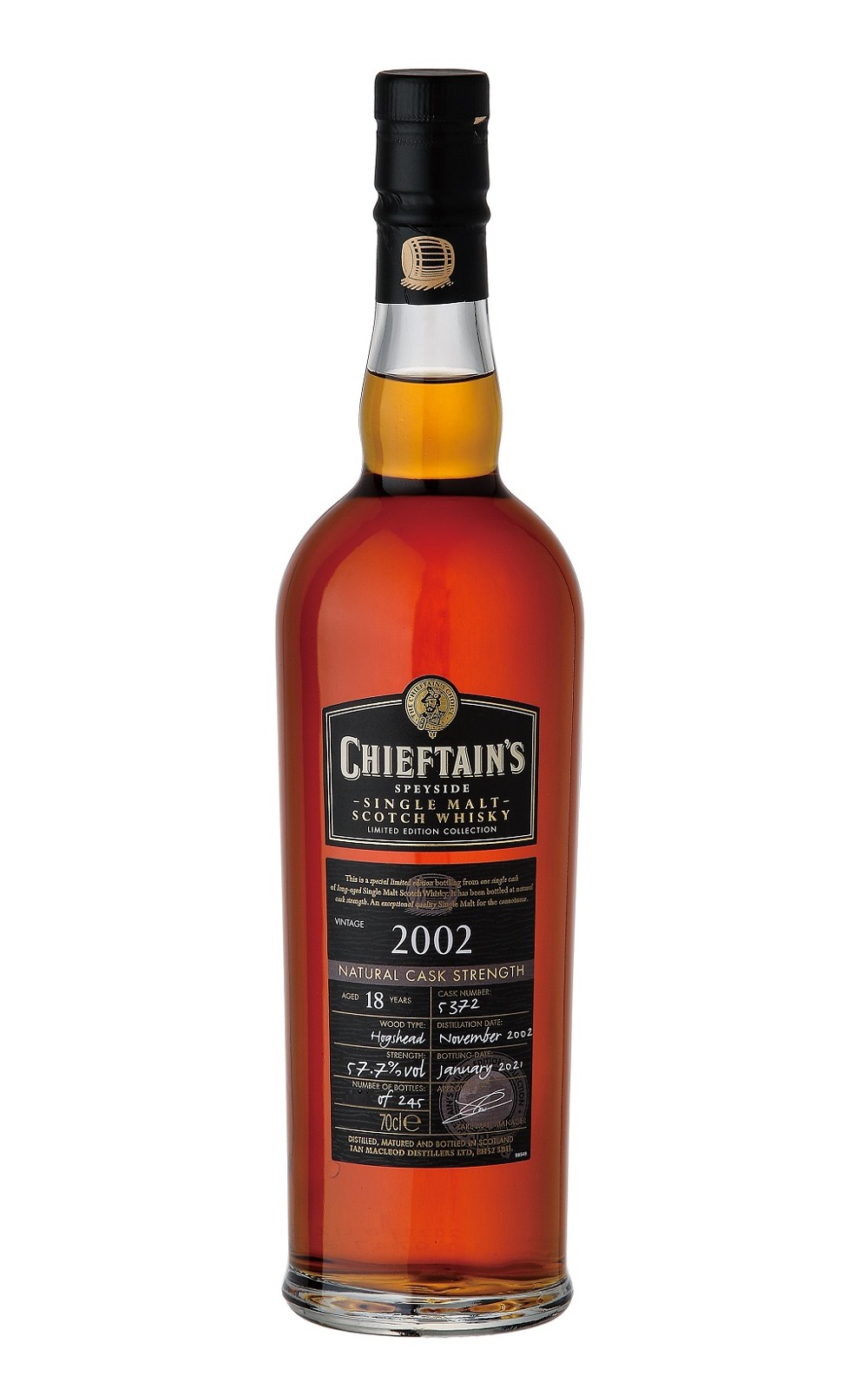 Chieftain s 2002 Aged 18 Years Natural Cask Strength Speyside Single Malt Scotch Whisky 老酋長 2002 錢鼠版 18年單桶原酒 單一麥芽蘇格蘭威士忌