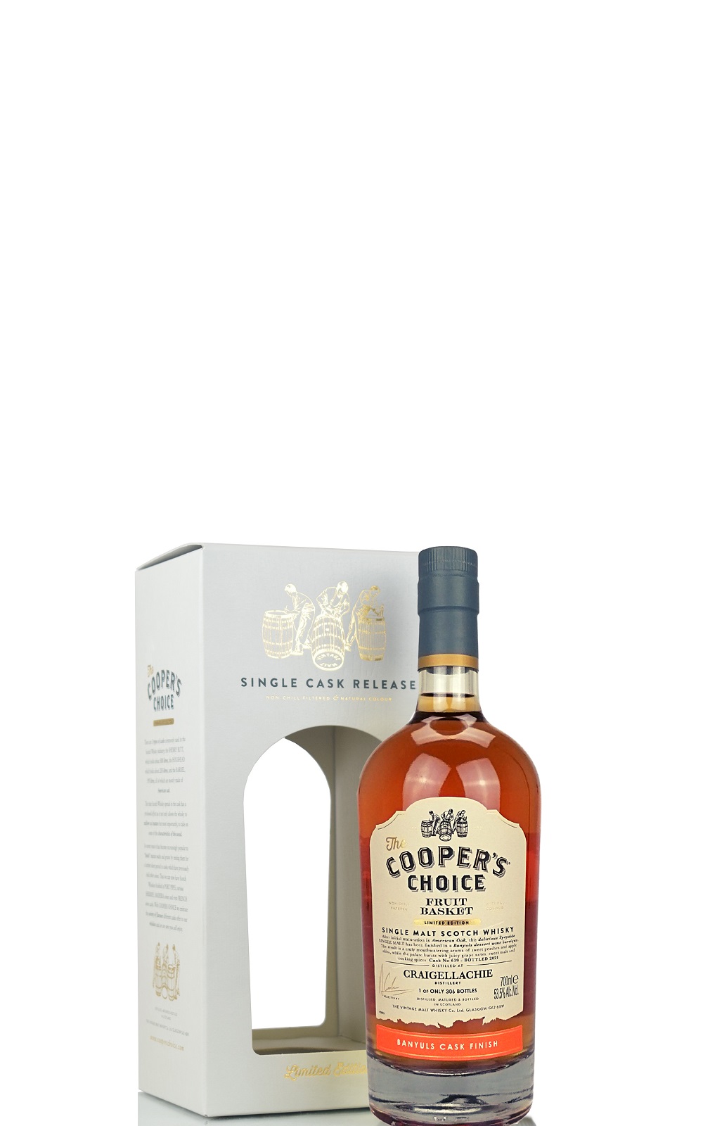 The Cooper s Choice Craigellachie Banyuls Cask Finish 619 Single Malt Scotch Whisky Fruit Basket 酷選大師 魁列奇 班努斯甜酒桶 619 單一麥芽蘇格蘭威士忌 水果餅乾