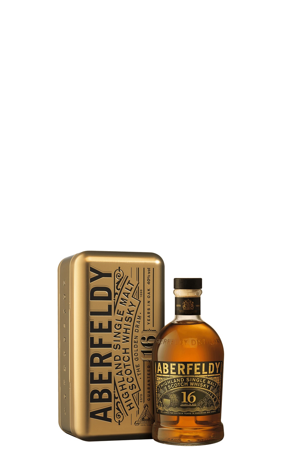 Aberfeldy 16 Years Highland Single Malt Scotch Whisky Gift Box 艾柏迪 16年高地單一麥芽蘇格蘭威士忌 金磚特仕版禮盒