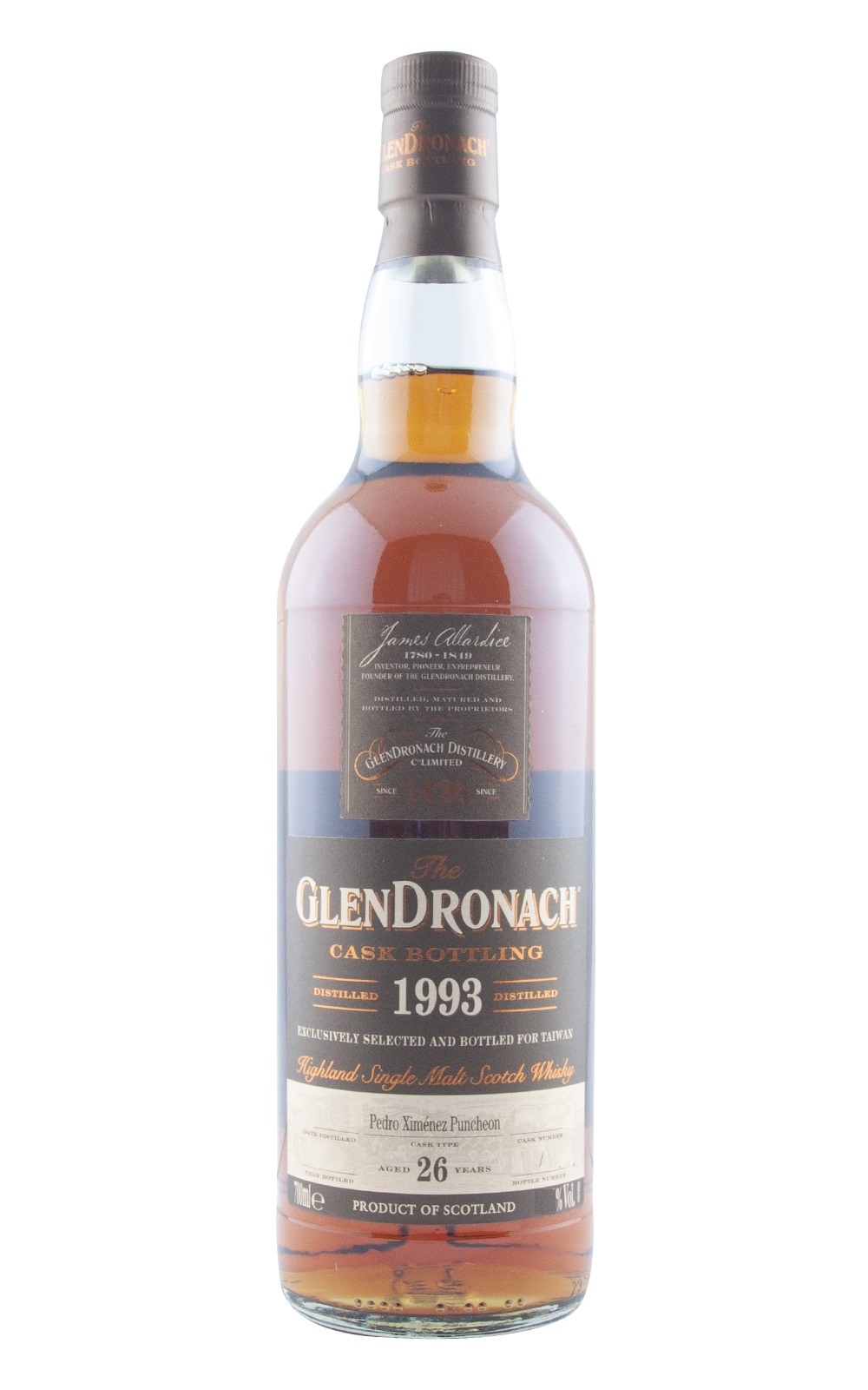 GlenDronach Cask Bottling 1993 6603 26 Years Highland Single Malt Scotch Whisky 格蘭多納蒸餾廠 1993 6603 26年單桶單一麥芽蘇格蘭威士忌