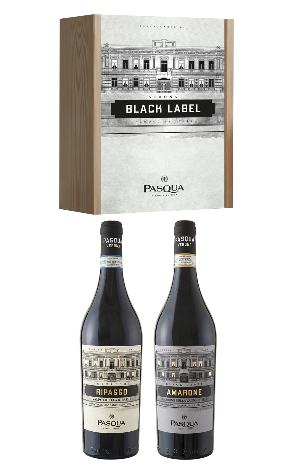 Pasqua Vigneti e Cantine Black Label Ripasso Amarone 2 Bottle Set 750ml 2 NV 帕斯可酒莊 黑尊雙瓶組 雷帕索紅酒 750ml 1 阿瑪諾內紅酒 750ml 1