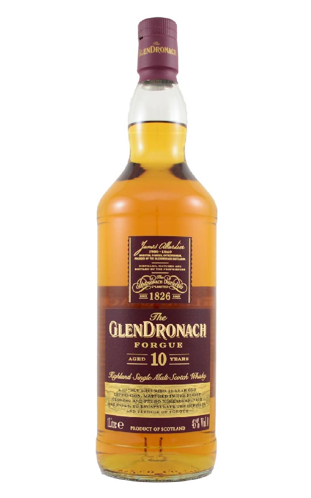 GlenDronach Aged 10 Years Forgue Highland Single Malt Scotch Whisky 格蘭多納蒸餾廠 10年 福格谷 單一麥芽蘇格蘭威士忌