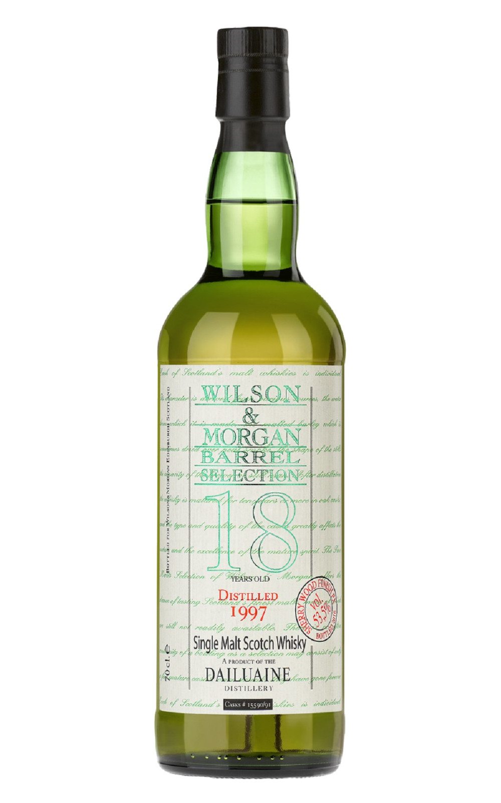 Wilson Morgan Barrel Selection Dailuaine 1997 18 Years Old Sherry Wood Finish PX Single Malt Scotch Whisky 威爾森 x 摩根獨立裝瓶廠 大雲 1997 18年PX桶 單一麥芽蘇格蘭威士忌