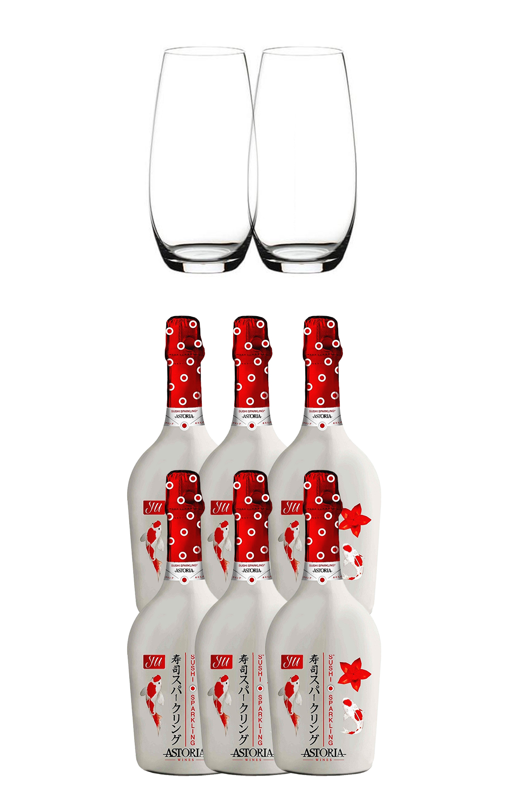 Astoria Yu Sushi Sparkling Riedel O Wine Tumbler Gift Pack 750ml 6 NV 愛斯托力亞酒莊 御壽司 不甜氣泡酒搭Riedel O杯優惠套組 750ml 6