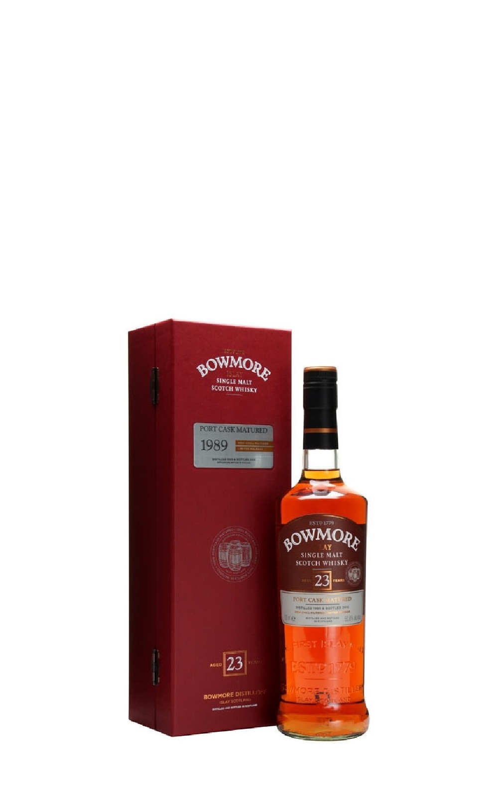 Bowmore 1989 Aged 23 Years Port Cask Single Malt Scotch Whisky 波摩蒸餾廠 1989 23波特桶單一麥芽蘇格蘭威士忌
