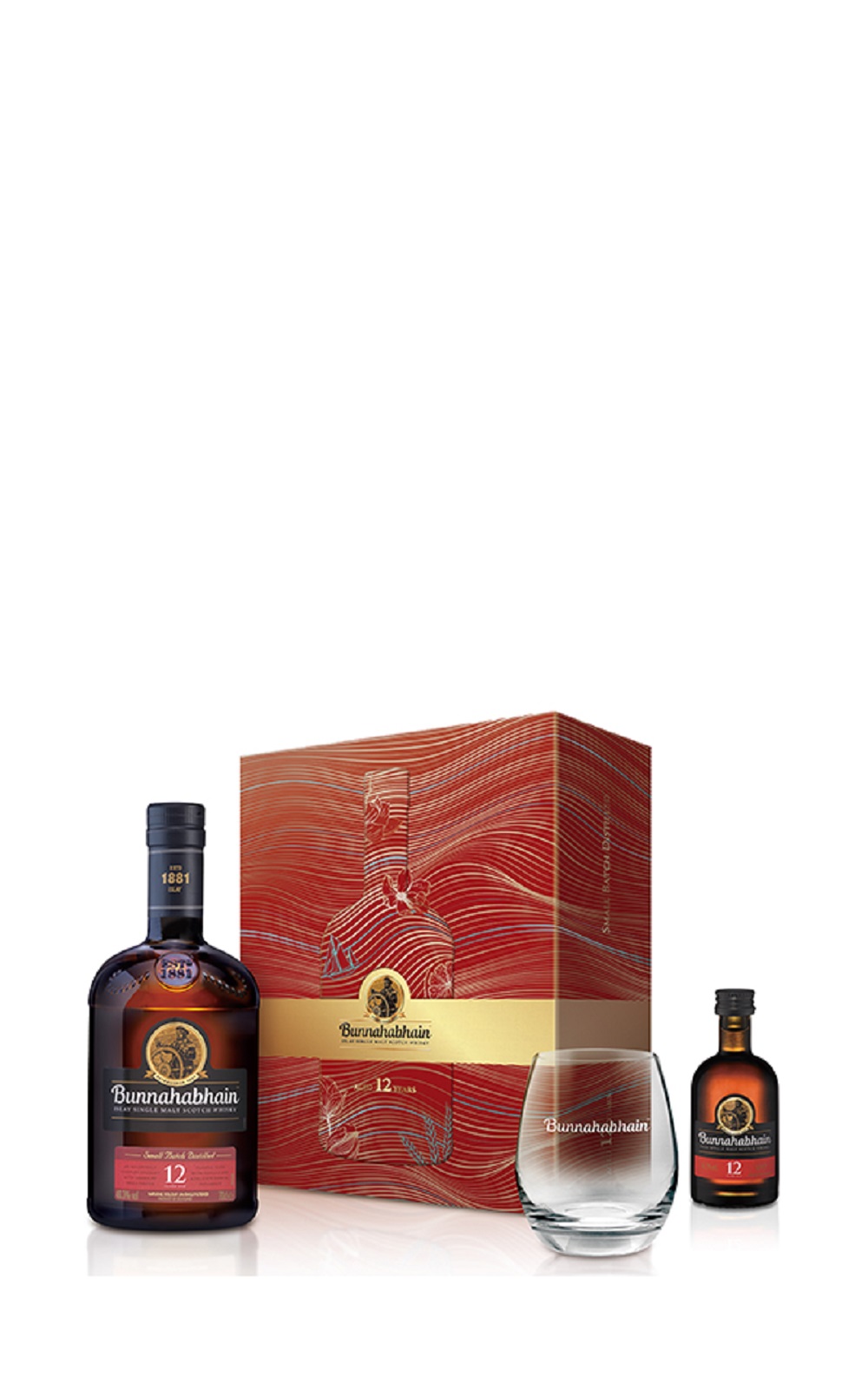 Bunnahabhain Aged 12 Years Single Malt Scotch Whisky Gift Set 布納哈本 12年單一麥芽蘇格蘭威士忌禮盒