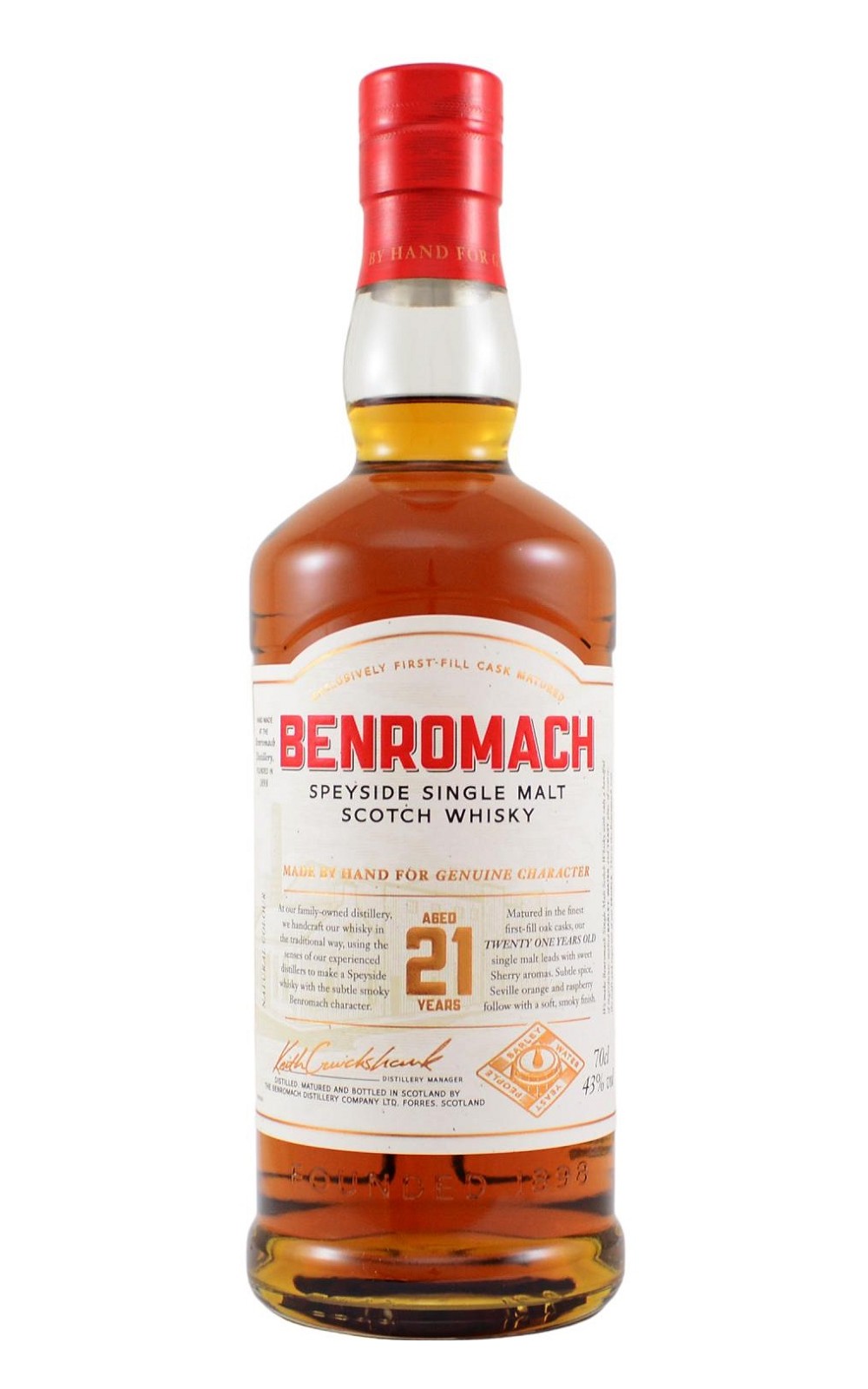 Benromach Aged 21 Years Speyside Single Malt Scotch Whisky 百樂門 21年單一麥芽蘇格蘭威士忌