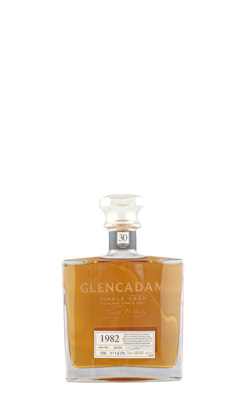 Glencadam Single Cask 1982 1206 30YO Highland Single Malt Scotch Whisky 卡登 1982 1206 30年單桶單一麥芽蘇格蘭威士忌